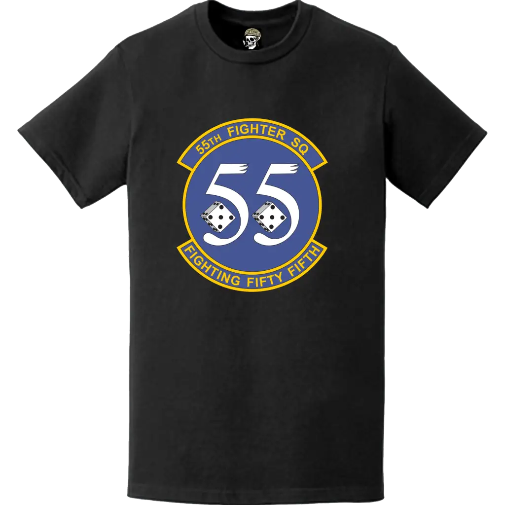 Official 55th Fighter Squadron (55th FS) 'The Fighting Fifty-Fifth' Logo Emblem T-Shirt