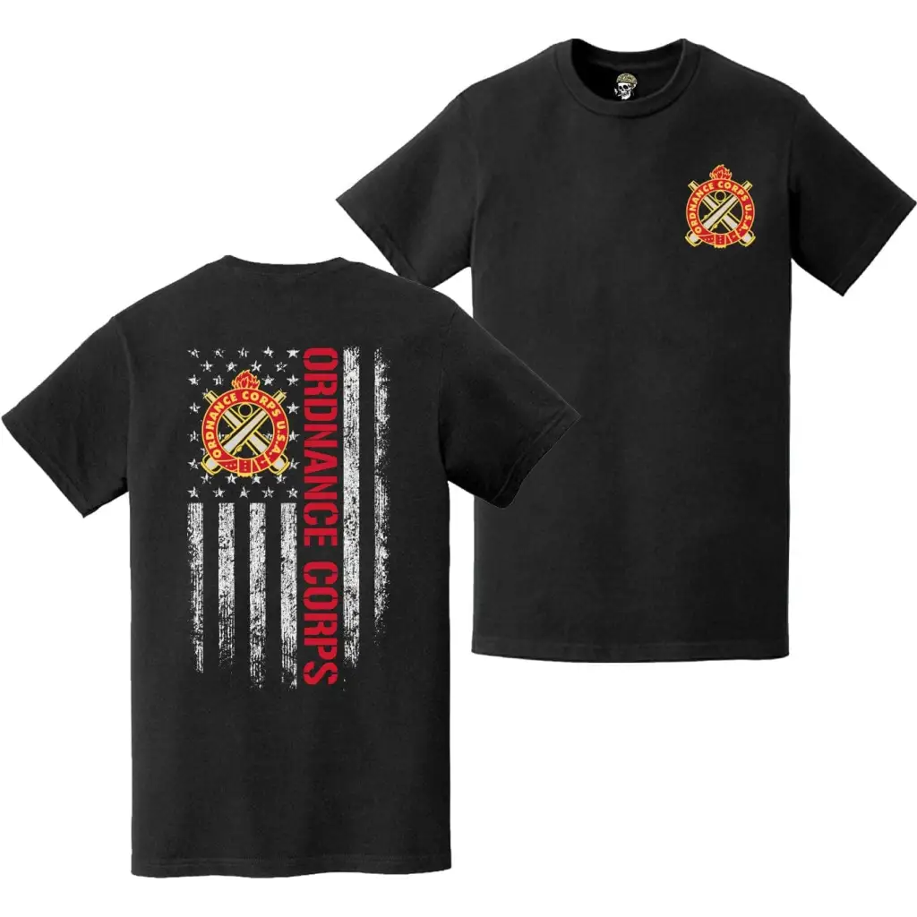Ordance Corps Double-Sided Motto American Flag T-Shirt