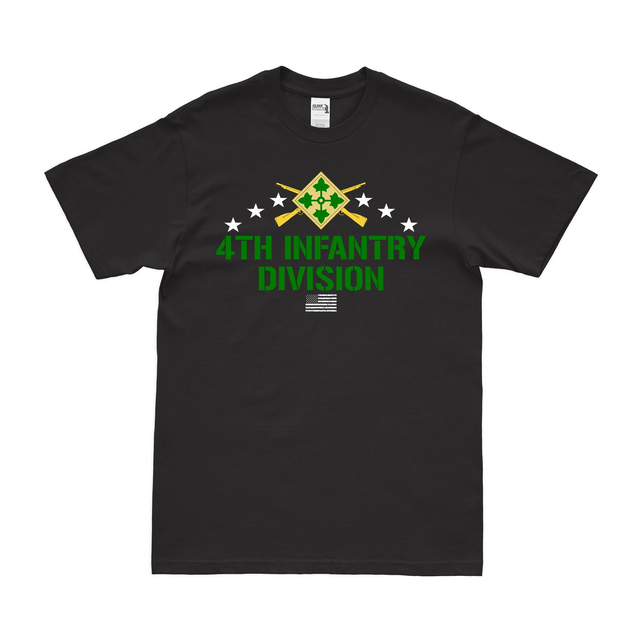Patriotic 4th Infantry Division Crossed Rifles T-Shirt
