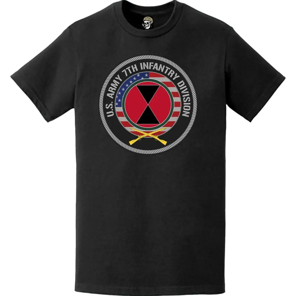 Patriotic 7th Infantry Division American Flag Crest T-Shirt