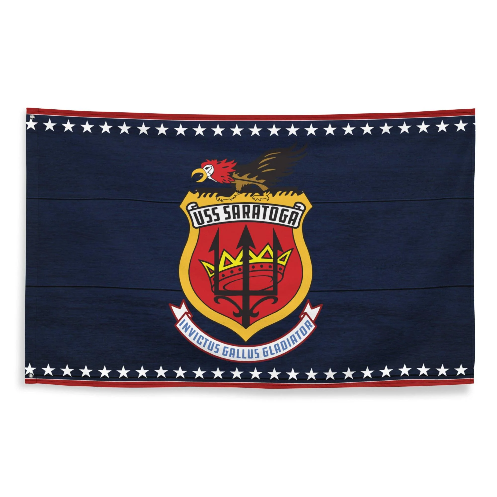 Patriotic USS Saratoga (CV-60) Aircraft Carrier Wall Flag - Image 4