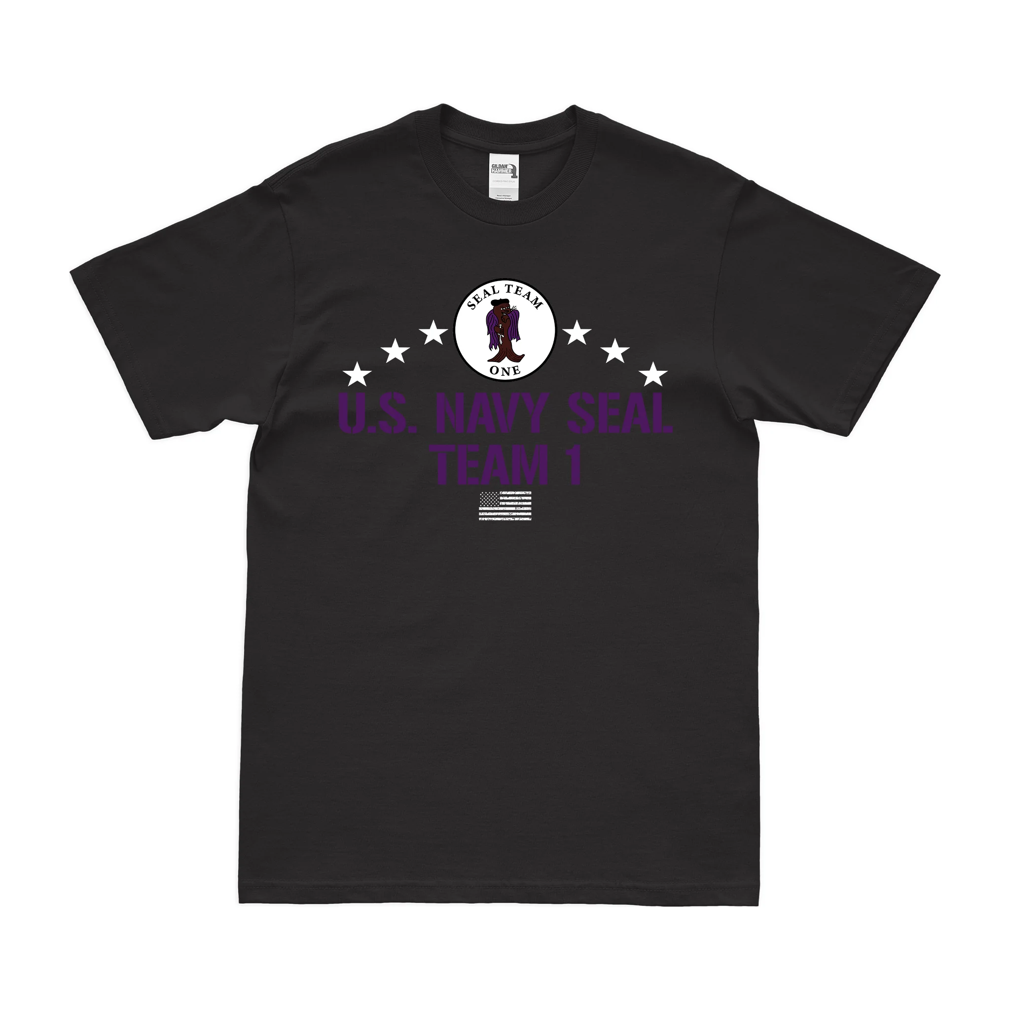 Patriotic U.S. Navy SEAL Team 1 Logo Emblem T-Shirt