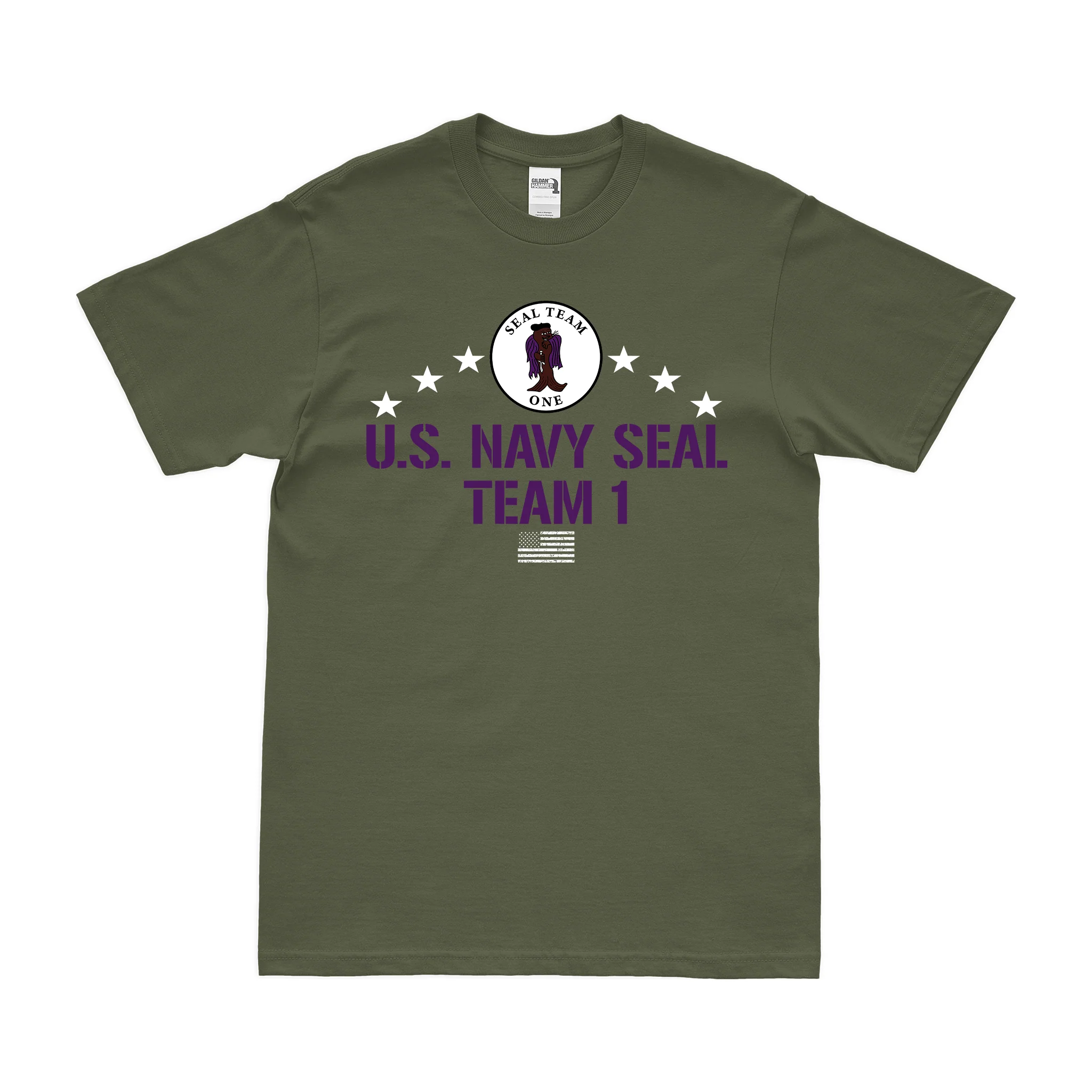 Patriotic U.S. Navy SEAL Team 1 Logo Emblem T-Shirt - Image 2