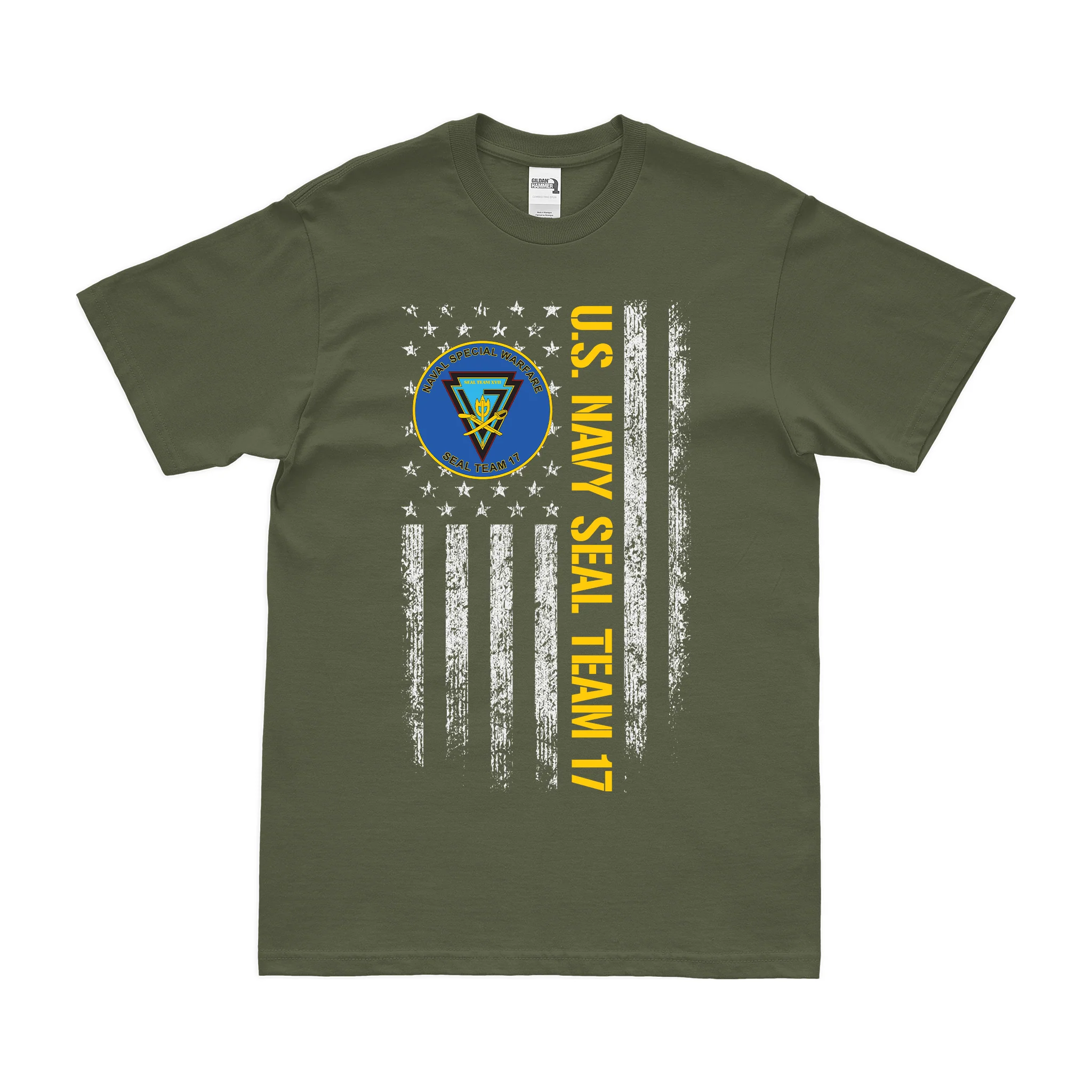 Patriotic U.S. Navy SEAL Team 17 American Flag T-Shirt - Image 2