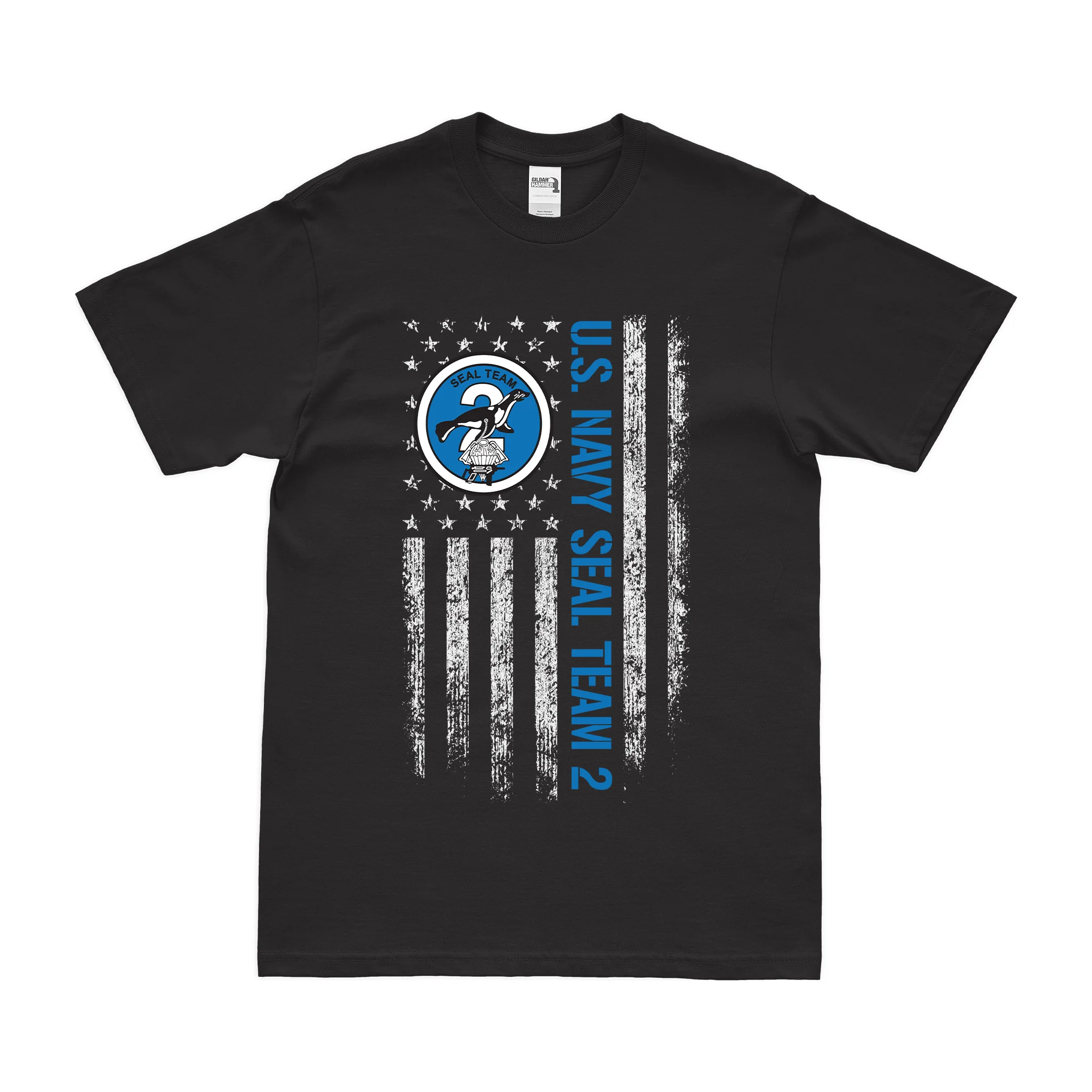 Patriotic U.S. Navy SEAL Team 2 American Flag T-Shirt