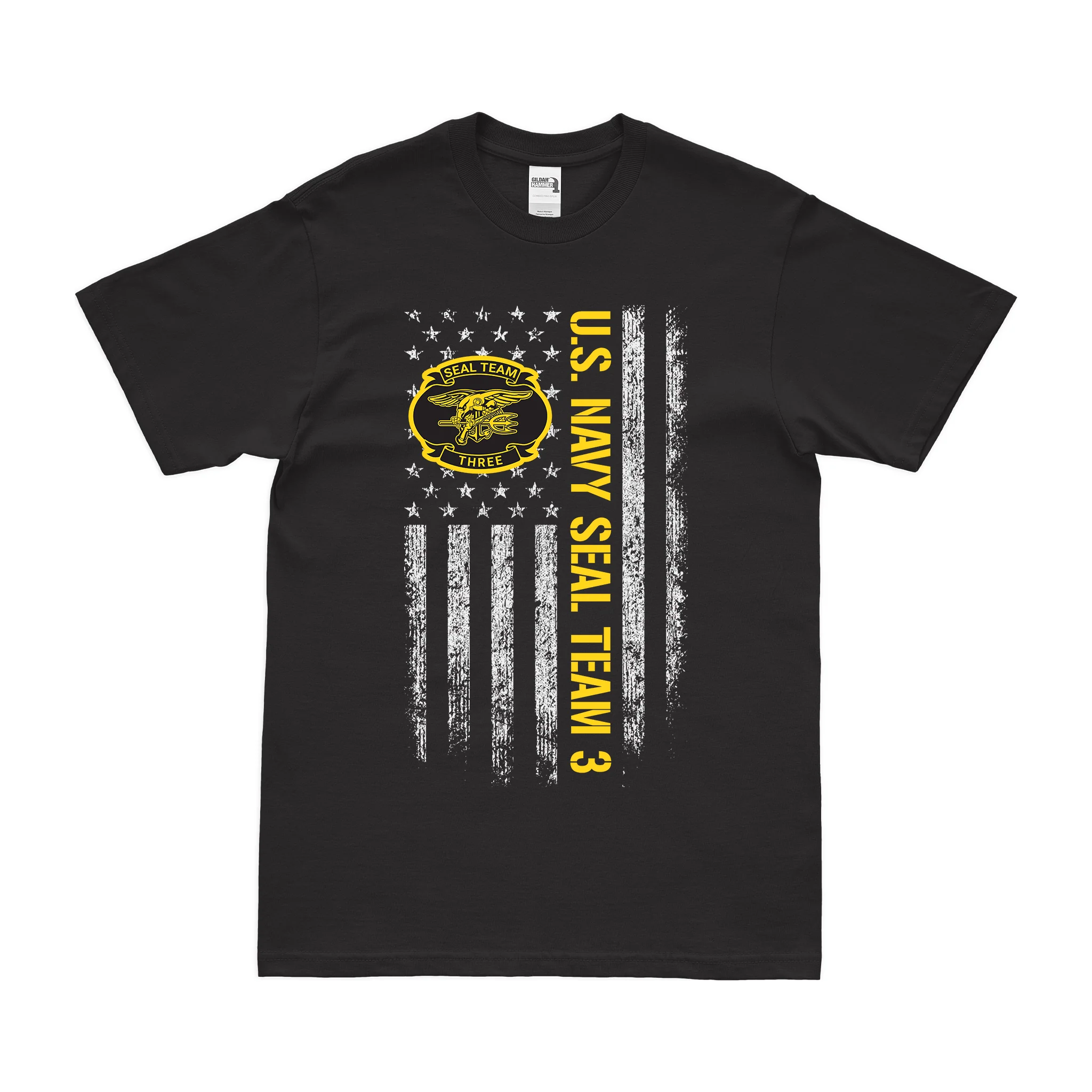 Patriotic U.S. Navy SEAL Team 3 American Flag T-Shirt