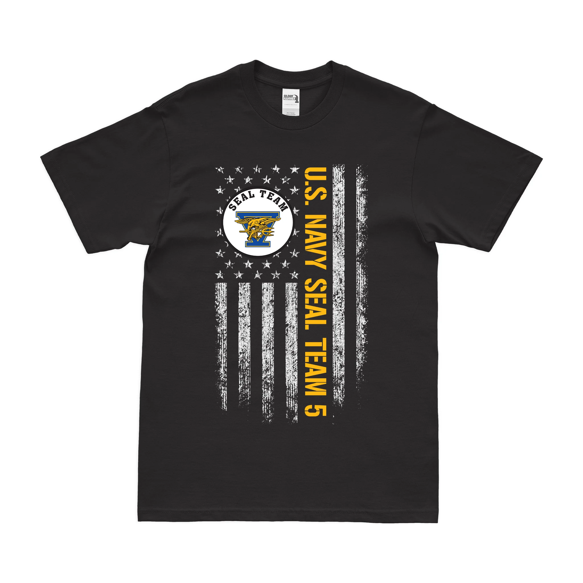 Patriotic U.S. Navy SEAL Team 5 American Flag T-Shirt