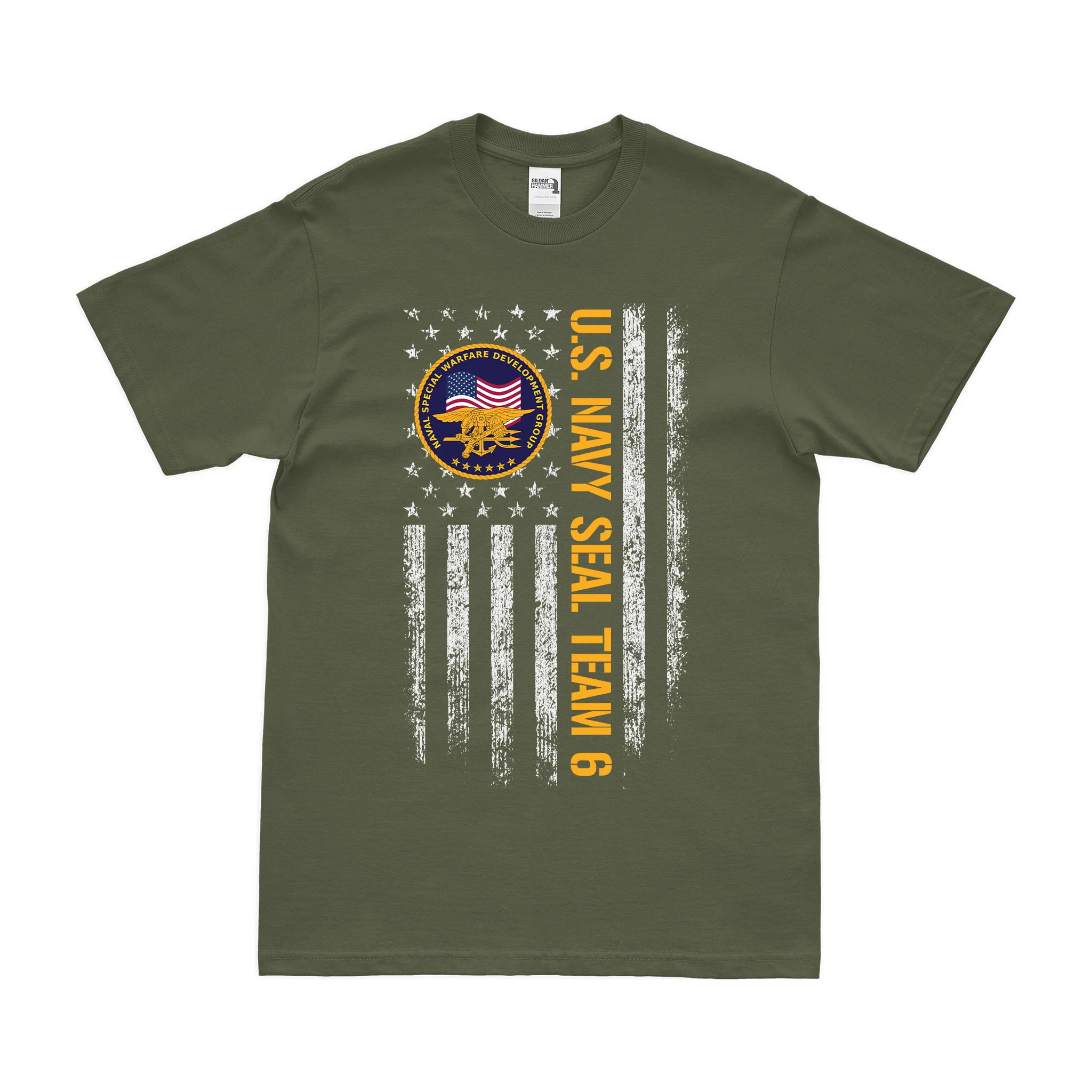Patriotic U.S. Navy SEAL Team 6 American Flag T-Shirt - Image 2