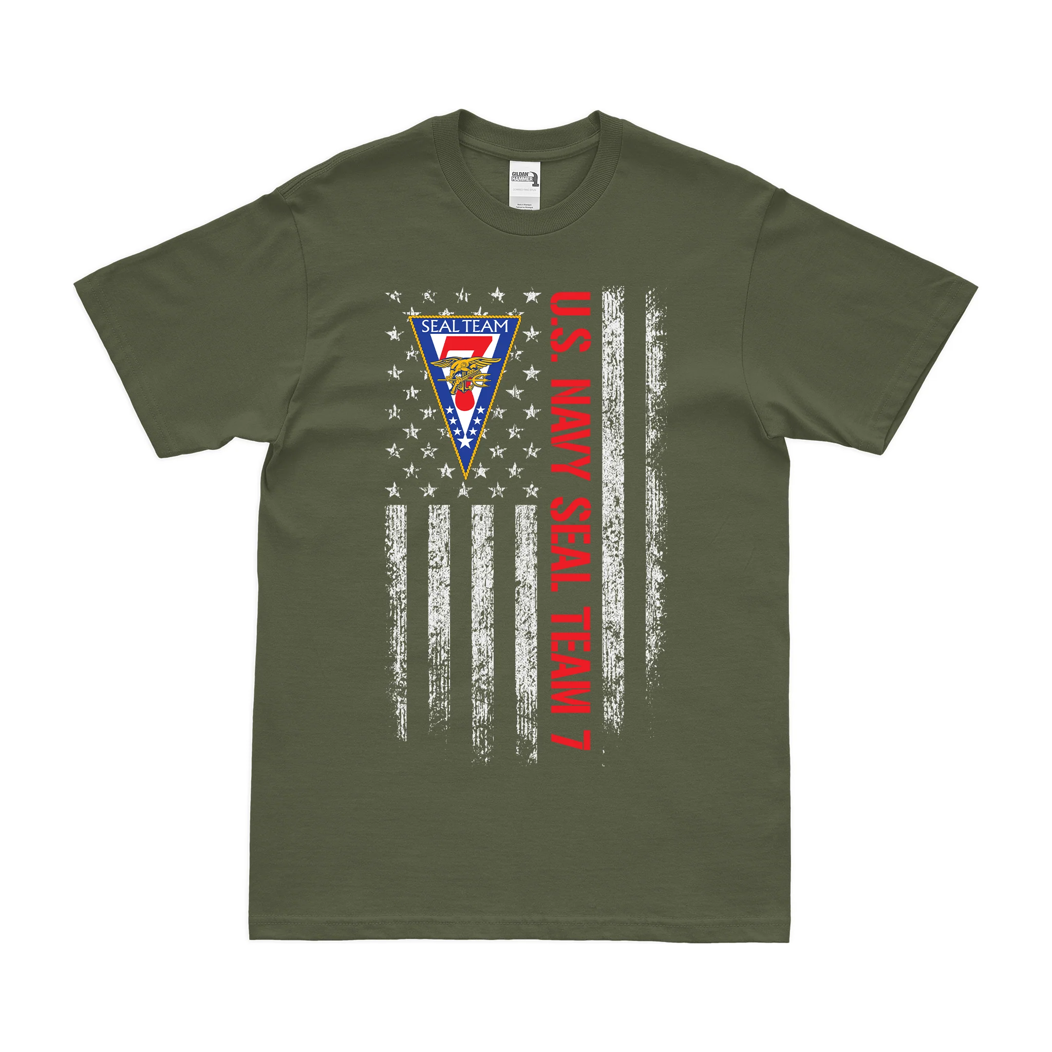 Patriotic U.S. Navy SEAL Team 7 American Flag T-Shirt - Image 2