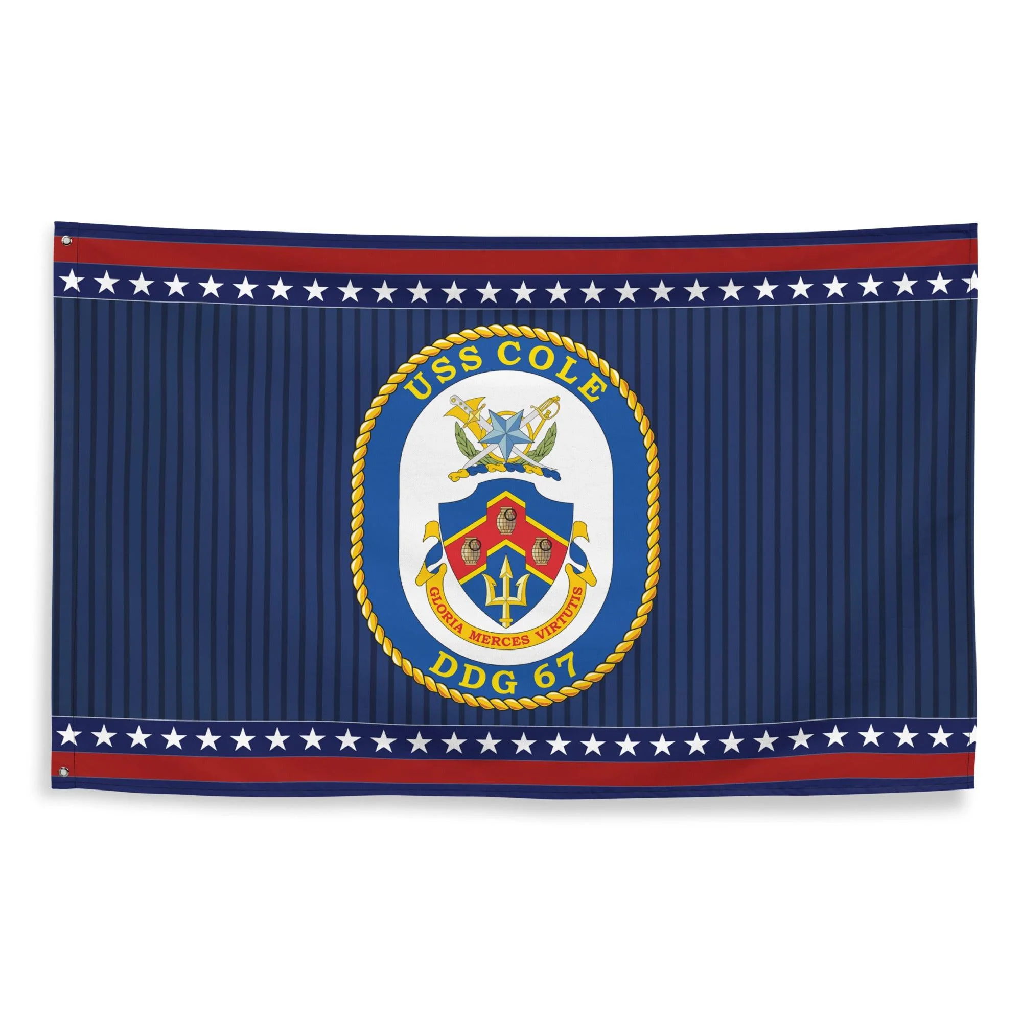 Patriotic USS Cole (DDG-67) Ship's Crest Wall Flag - Image 4