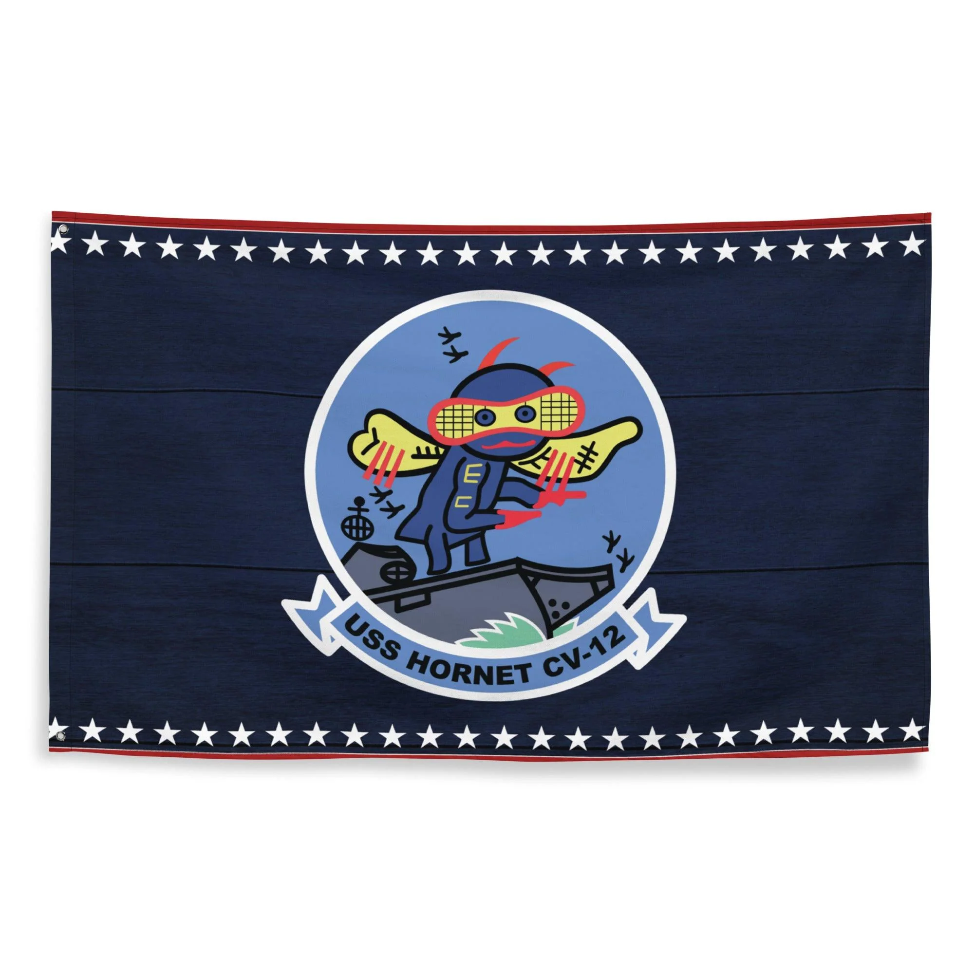 Patriotic USS Hornet (CV-12) Ship's Crest Emblem Wall Flag - Image 4