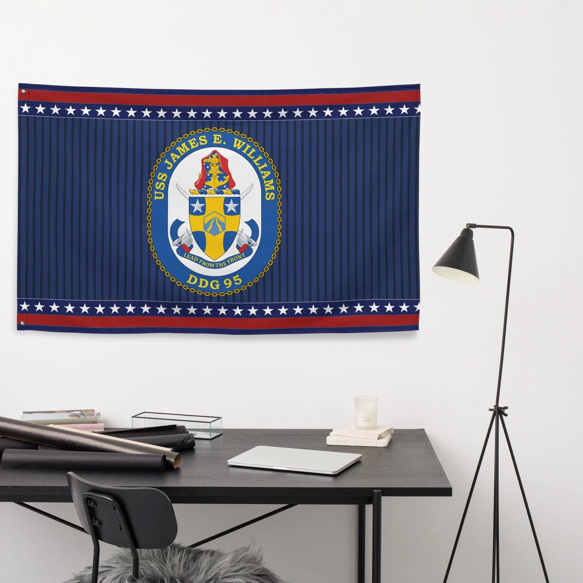 Patriotic USS James E. Williams (DDG-95) Ship's Crest Wall Flag - Image 3