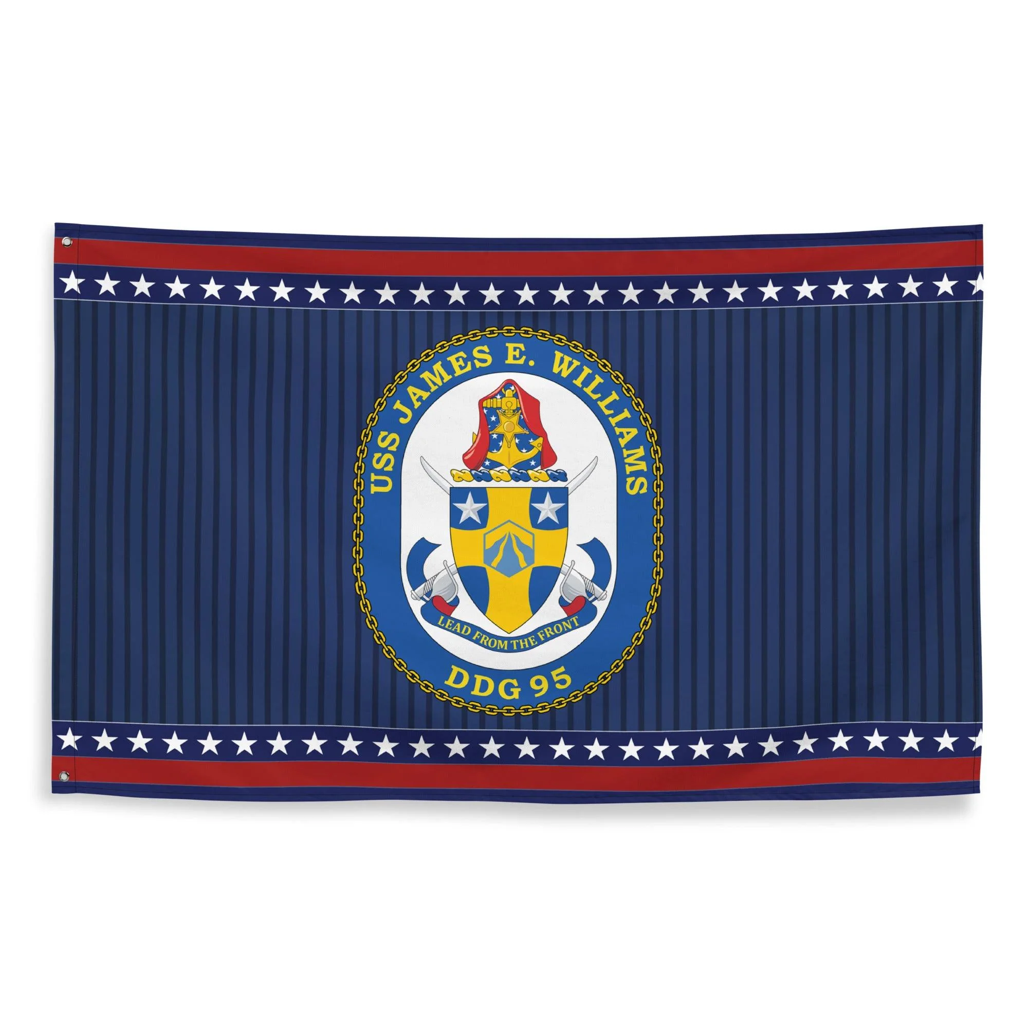 Patriotic USS James E. Williams (DDG-95) Ship's Crest Wall Flag - Image 4