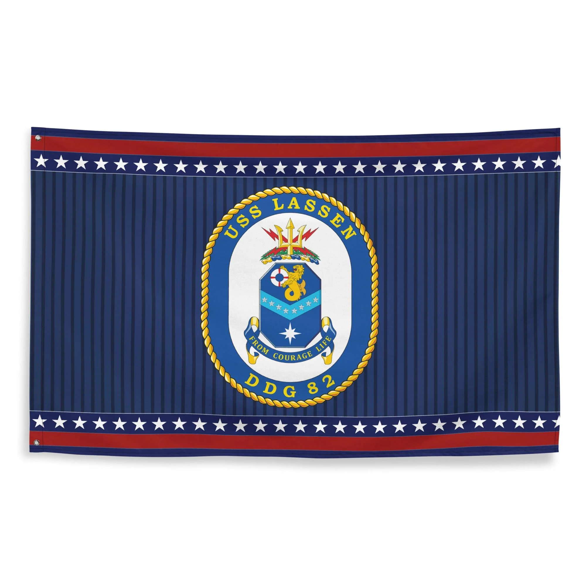 Patriotic USS Lassen (DDG-82) Ship's Crest Wall Flag - Image 4