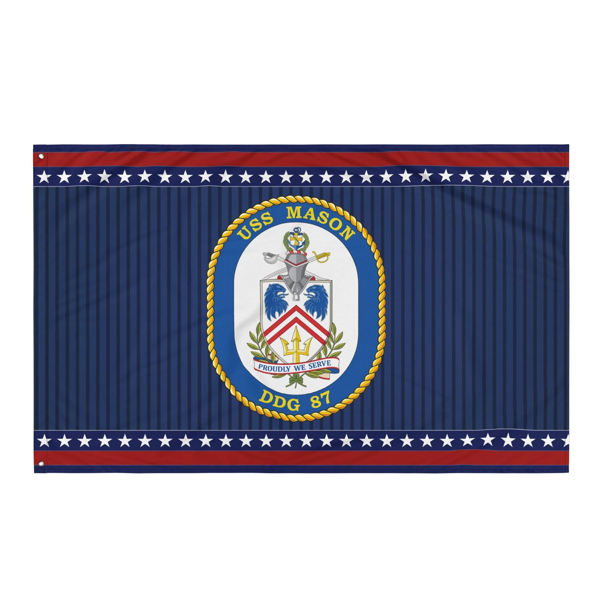 Patriotic USS Mason (DDG-87) Ship's Crest Wall Flag