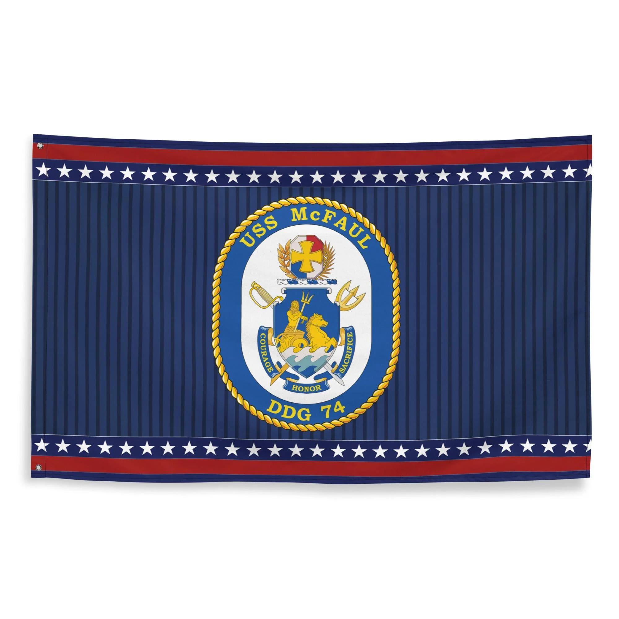 Patriotic USS McFaul (DDG-74 Ship's Crest Wall Flag - Image 4