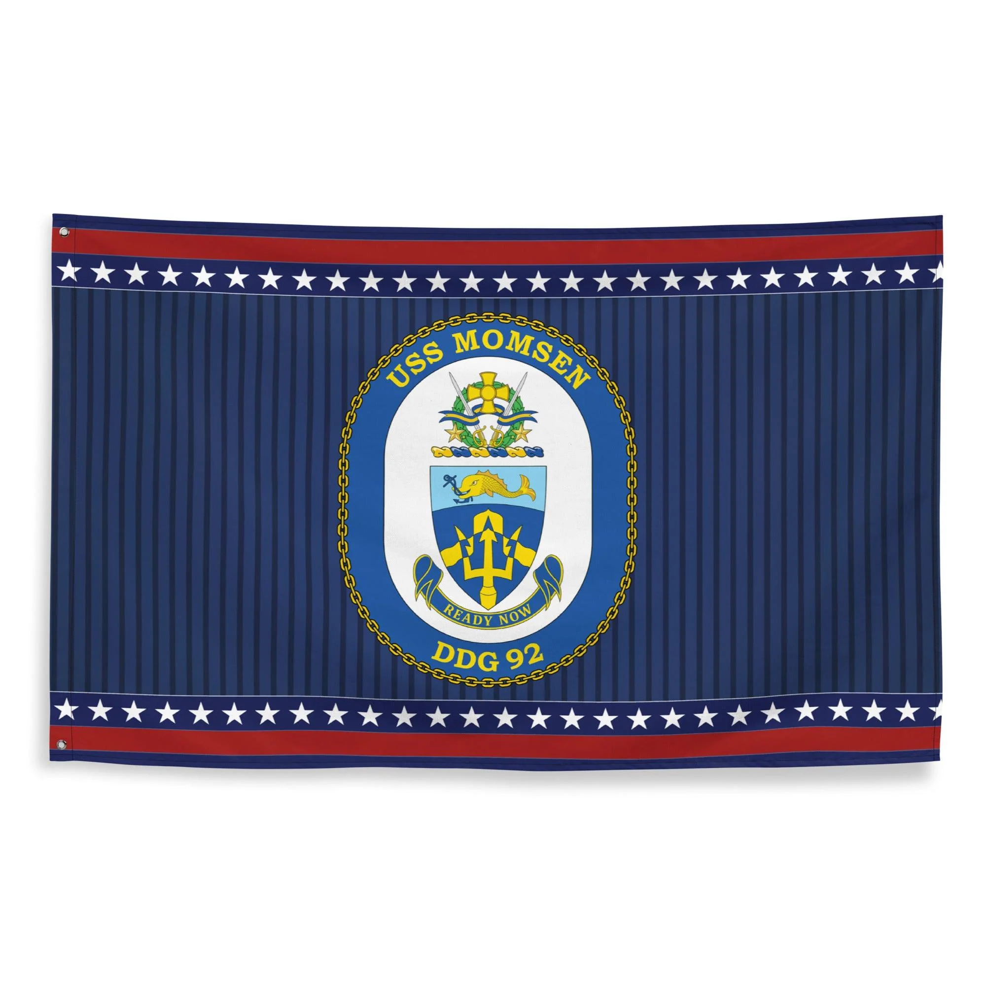 Patriotic USS Momsen (DDG-92) Ship's Crest Wall Flag - Image 4