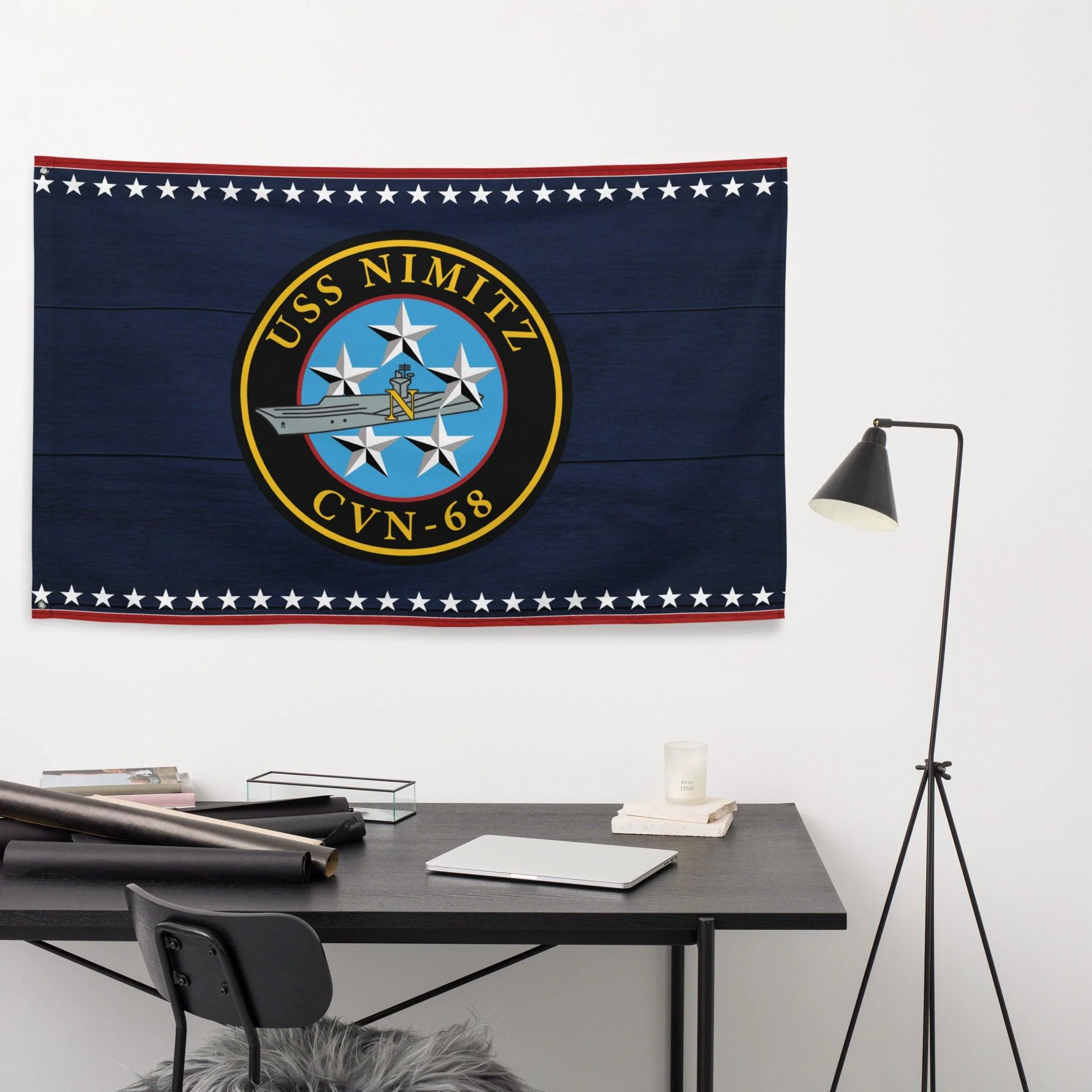 Patriotic USS Nimitz (CVN-68) Aircraft Carrier Flag - Image 3
