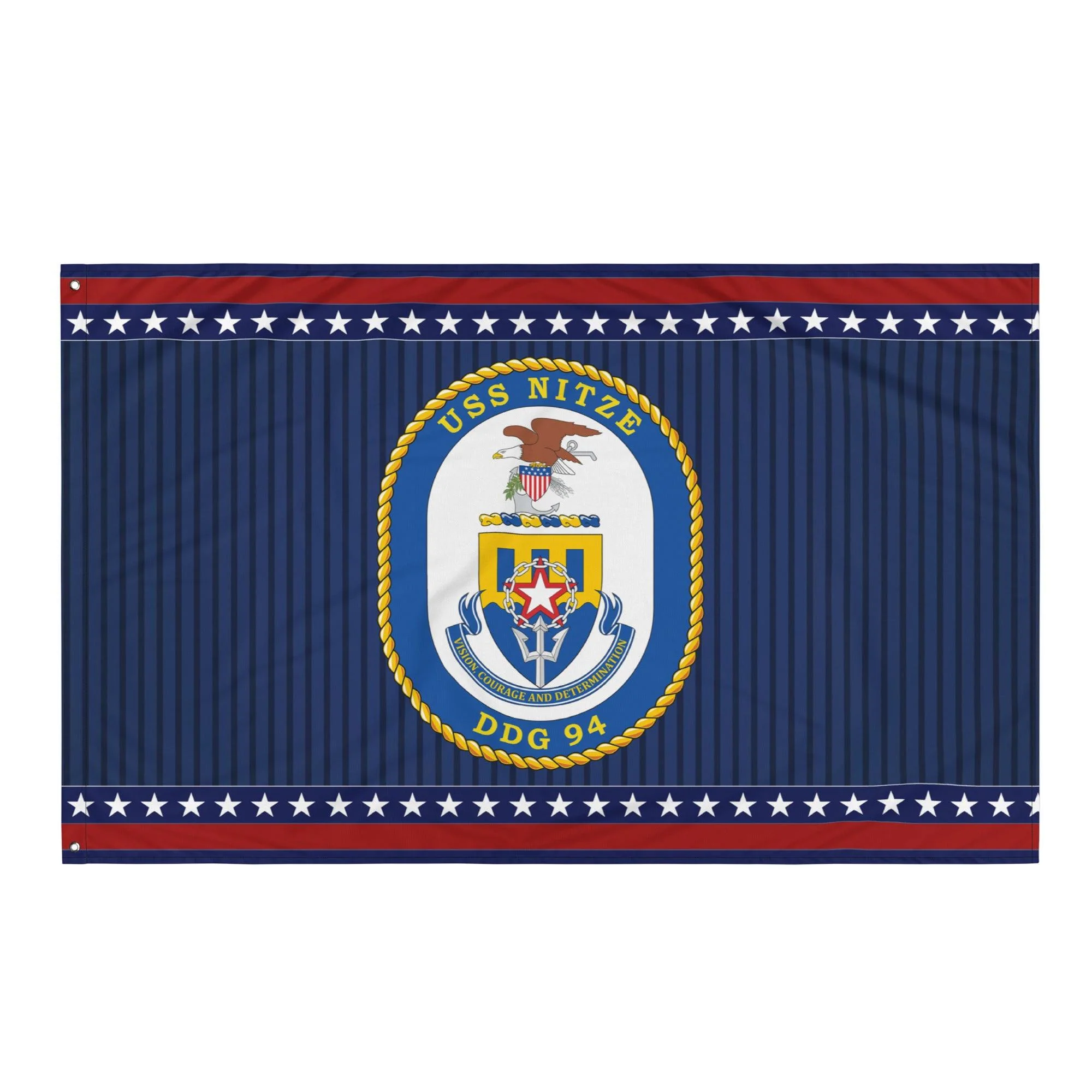 Patriotic USS Nitze (DDG-94) Ship's Crest Wall Flag