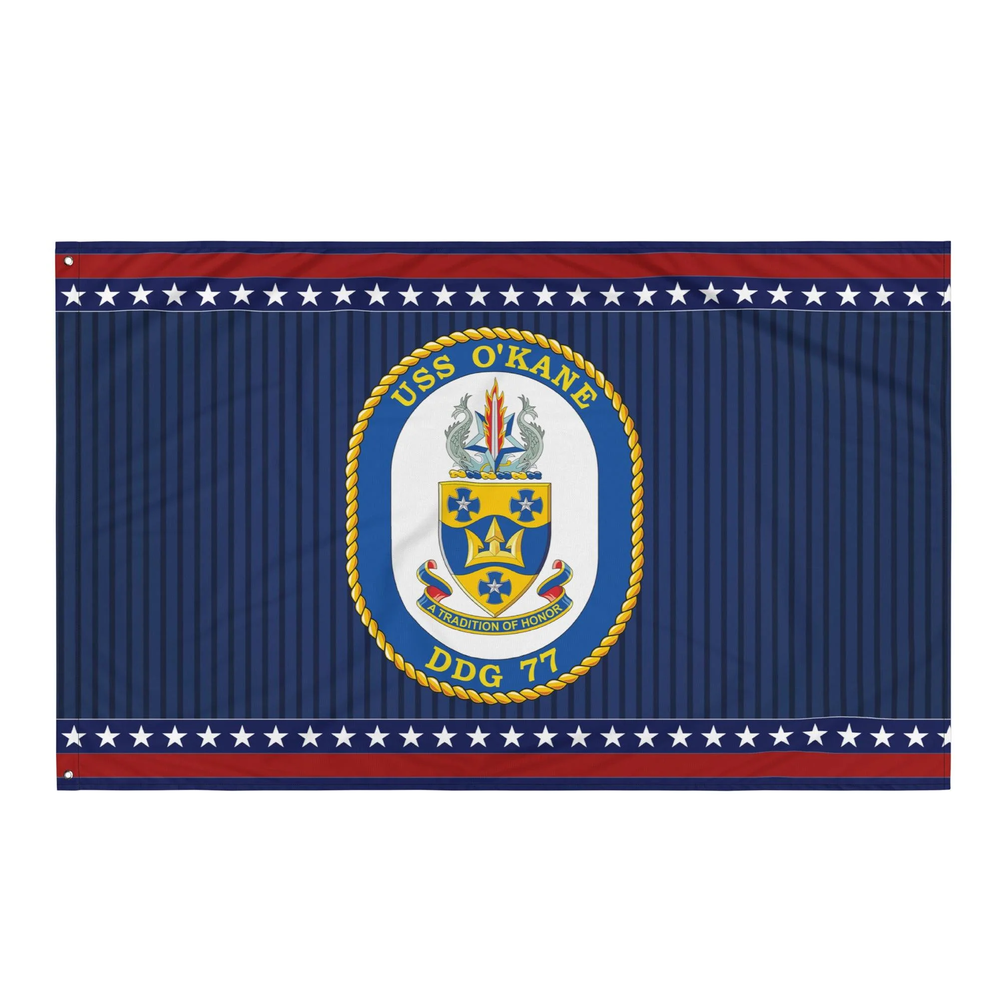 Patriotic USS O' Kane (DDG-77) Ship's Crest Wall Flag