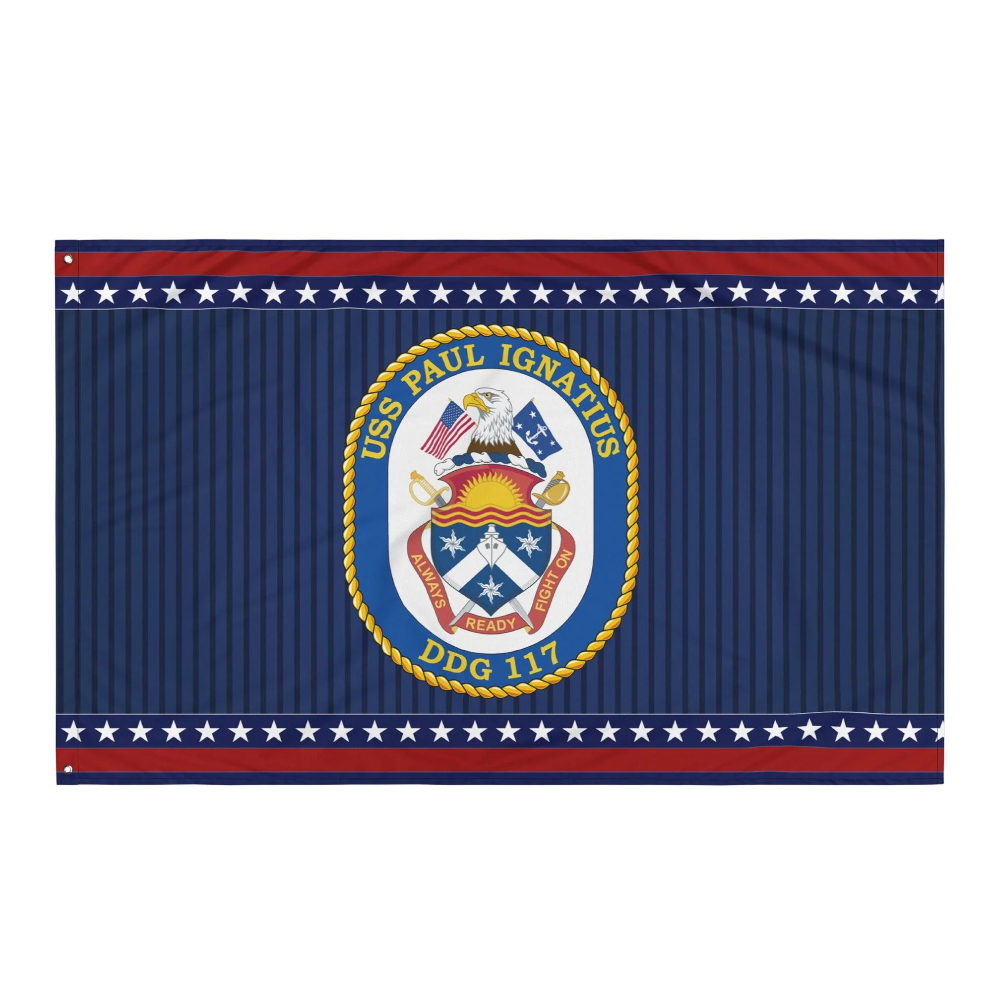 Patriotic USS Paul Ignatius (DDG-117) Ship's Crest Wall Flag