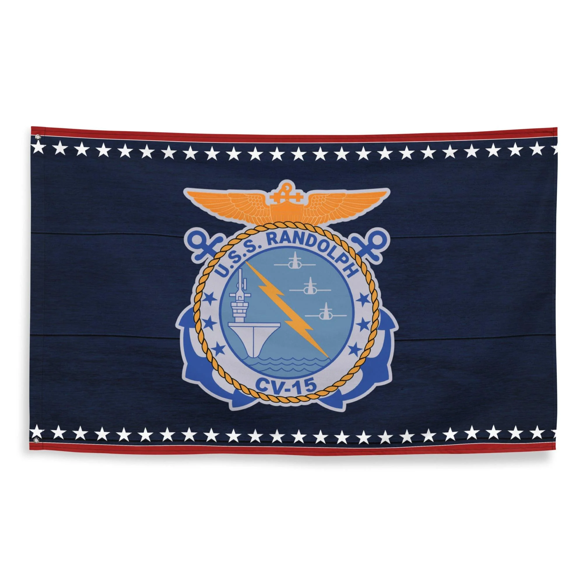 Patriotic USS Randolph (CV-15) Aircraft Carrier Flag - Image 4