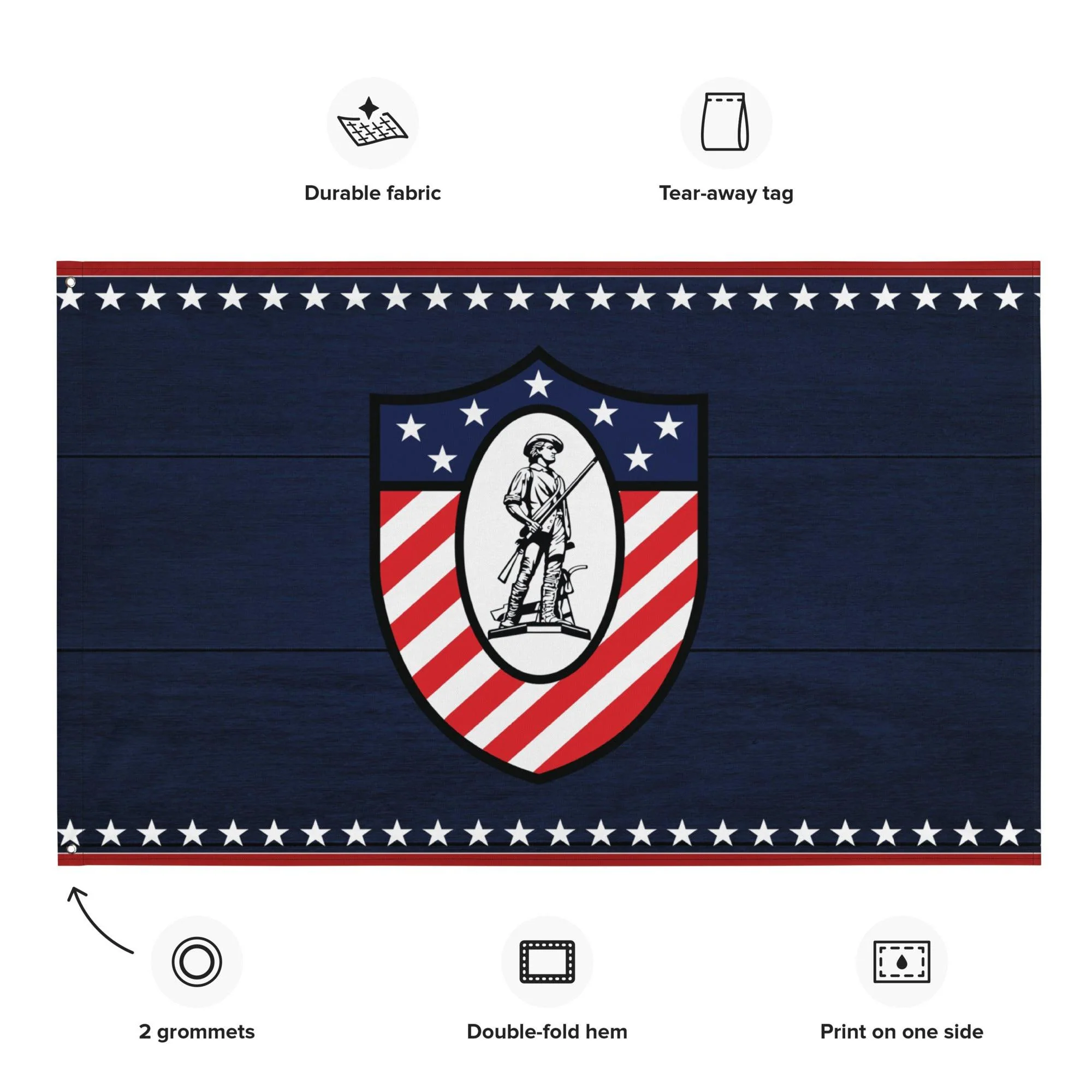 Patriotic USS Ranger (CV-61) Aircraft Carrier Flag - Image 2