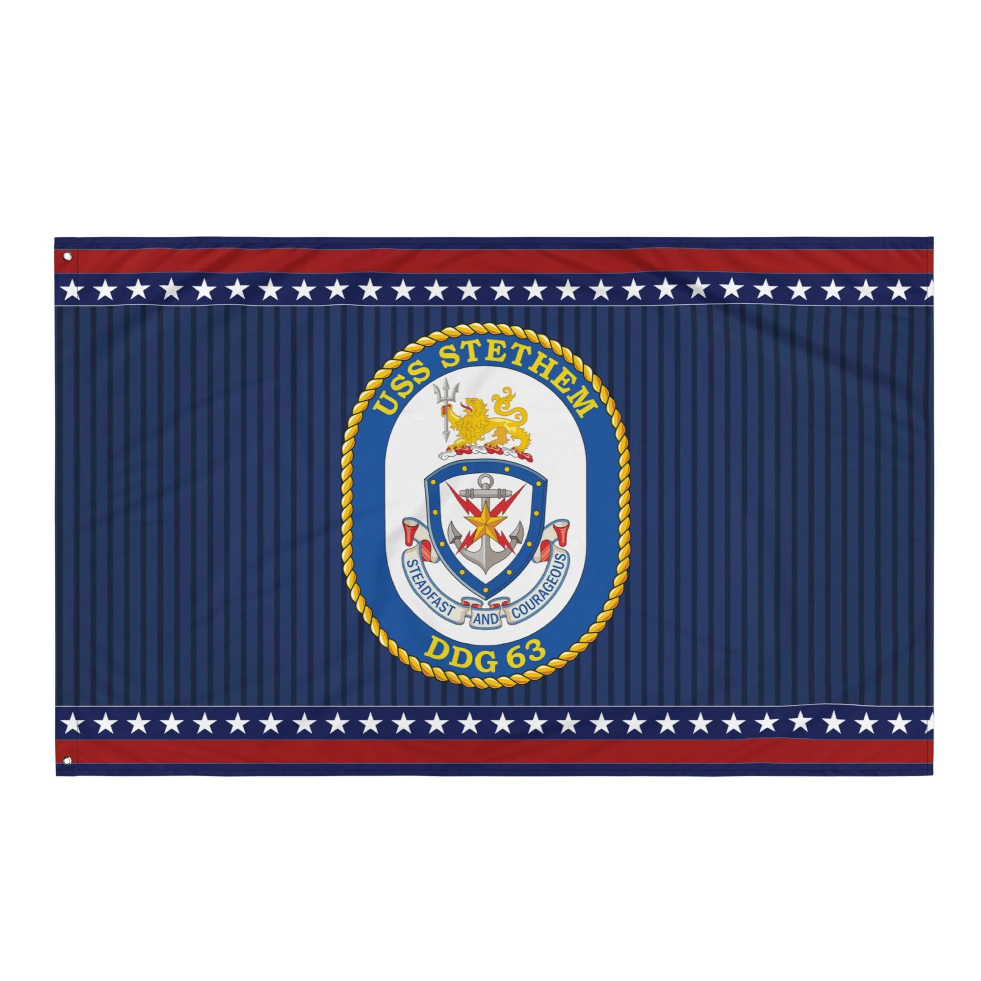 Patriotic USS Stethem (DDG-63) Ship's Crest Wall Flag