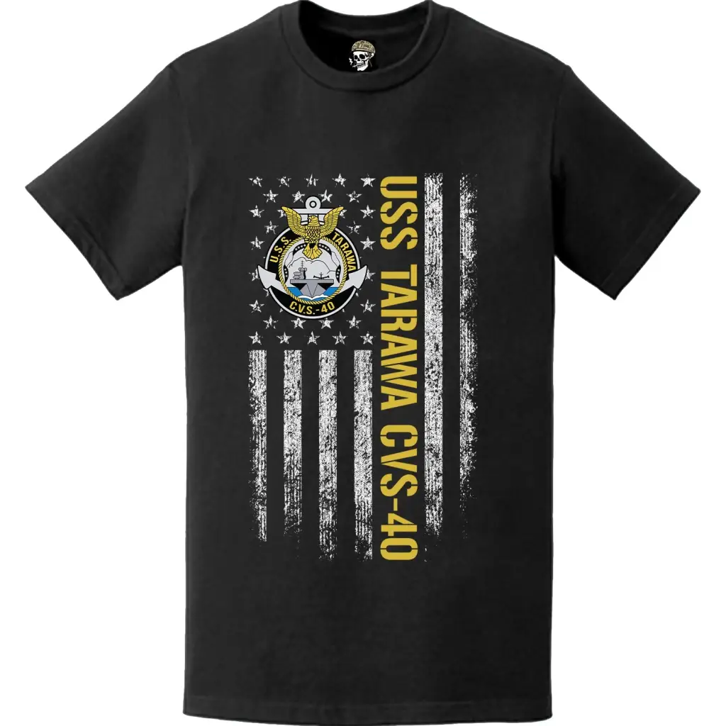 Patriotic USS Tarawa (CVS-40) American Flag T-Shirt