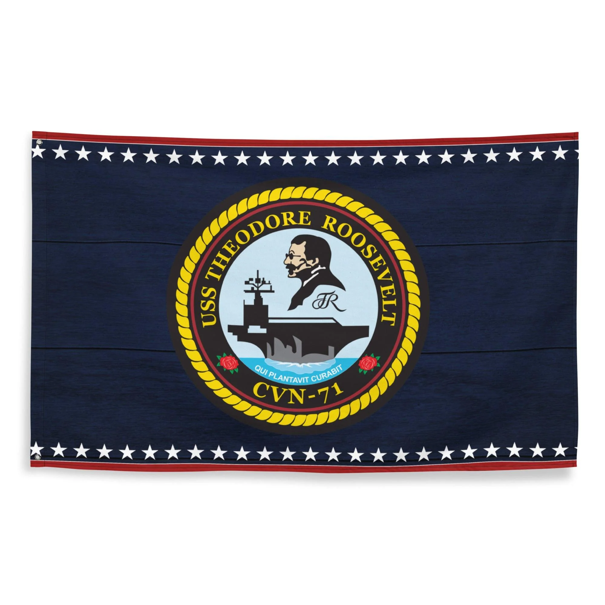 Patriotic USS Theodore Roosevelt (CVN-71) Aircraft Carrier Wall Flag - Image 4