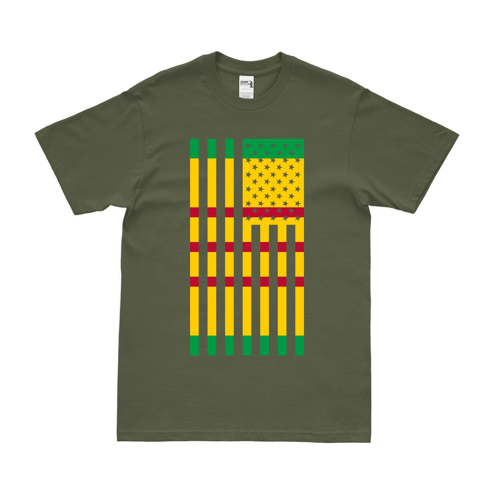 Patriotic Vietnam Veteran American Flag T-Shirt - Image 2