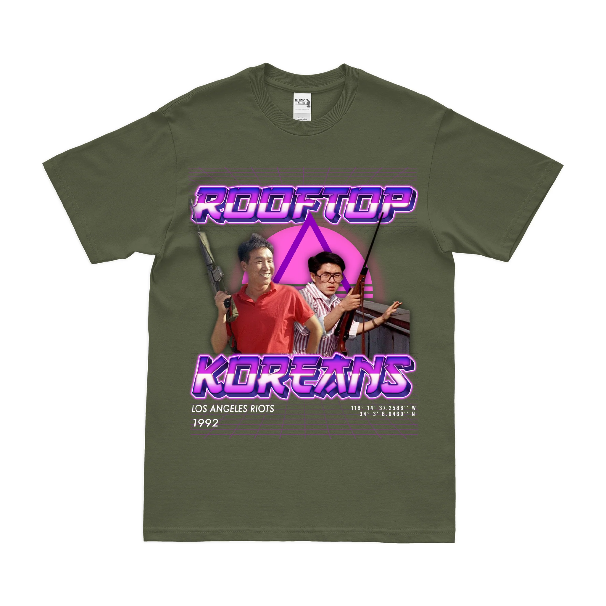 Commemorates L.A.'s "Rooftop Koreans" 1992 Korean-American Resilience T-Shirt - Image 2