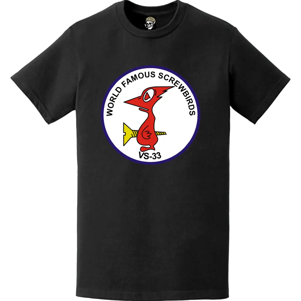 Sea Control Squadron 33 (VS-33) 'Screwbirds' Patch Logo Decal Emblem T-Shirt