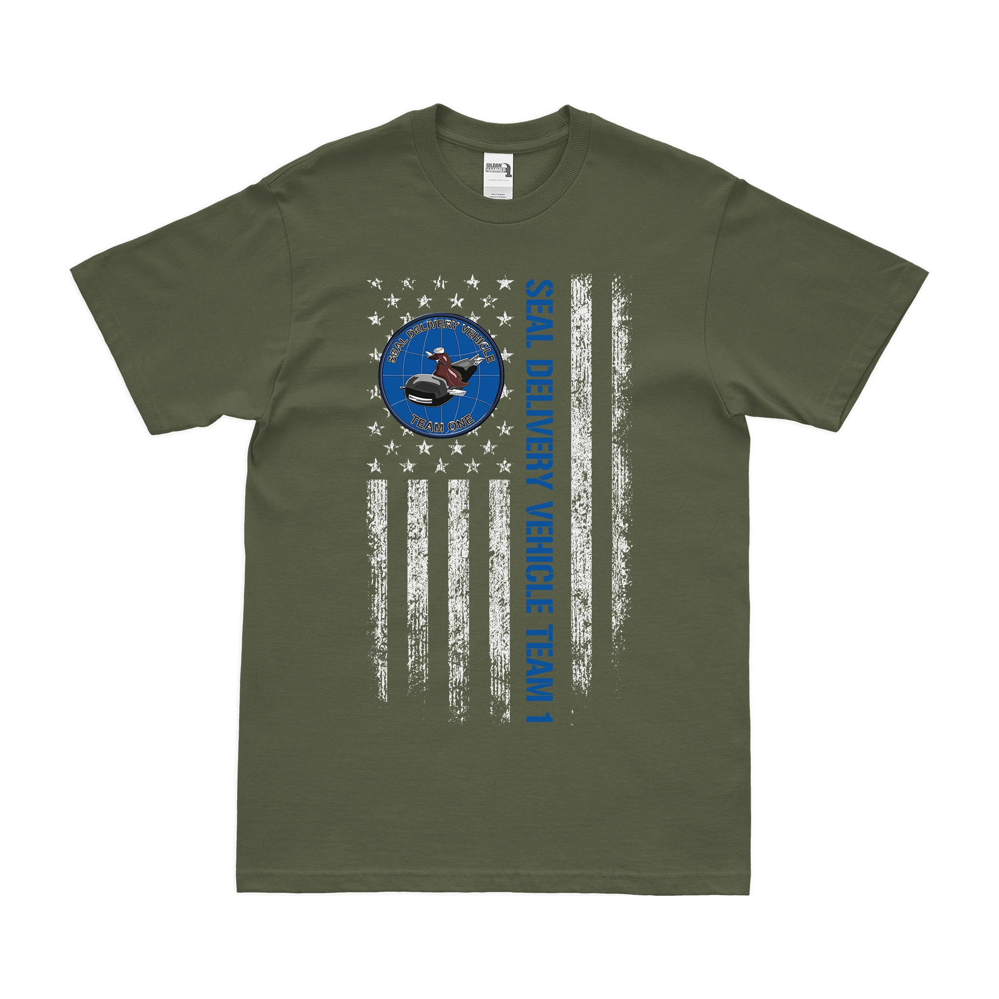 SEAL Delivery Vehicle Team 1 (SDVT-1) American Flag T-Shirt - Image 2