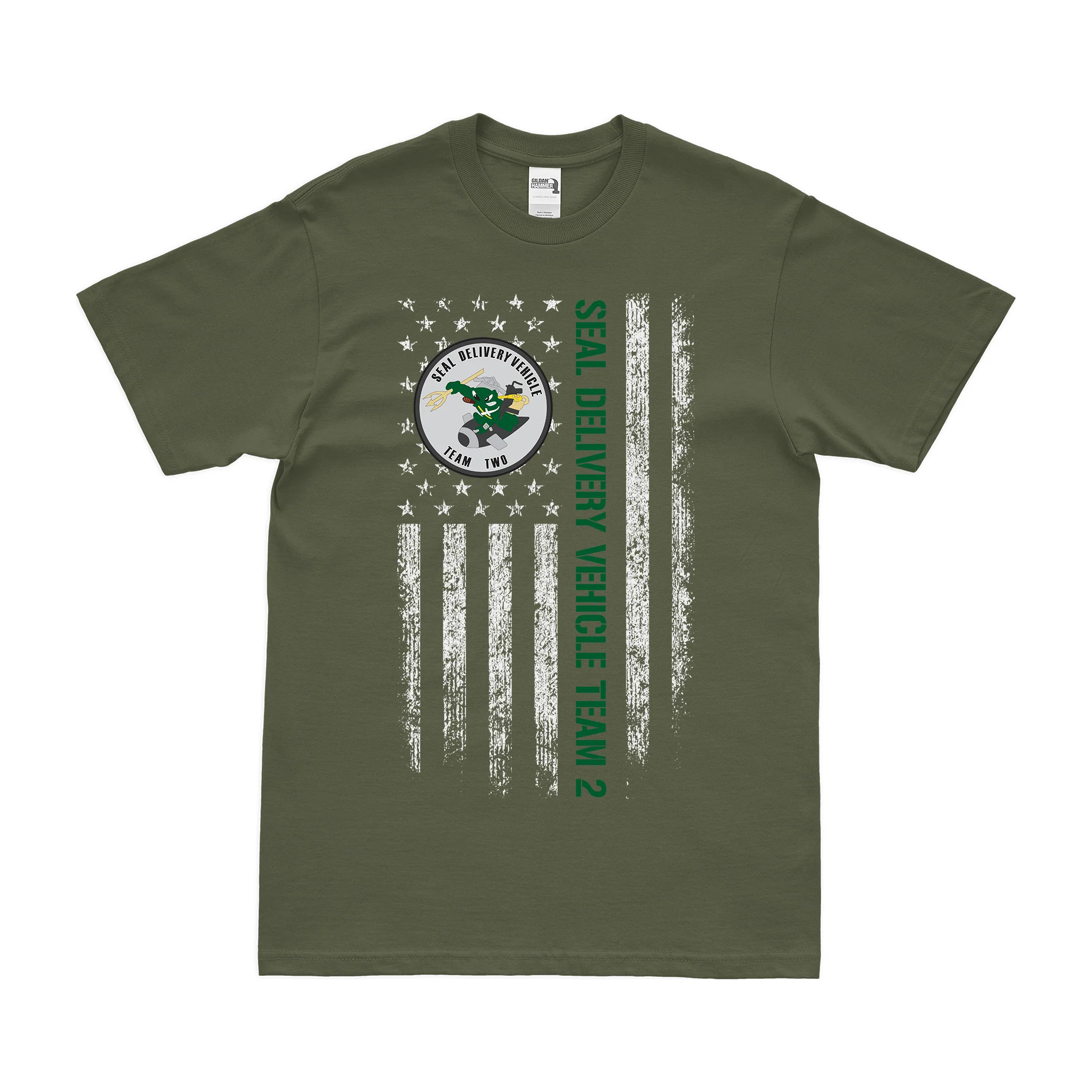 SEAL Delivery Vehicle Team 2 (SDVT-2) American Flag T-Shirt - Image 2