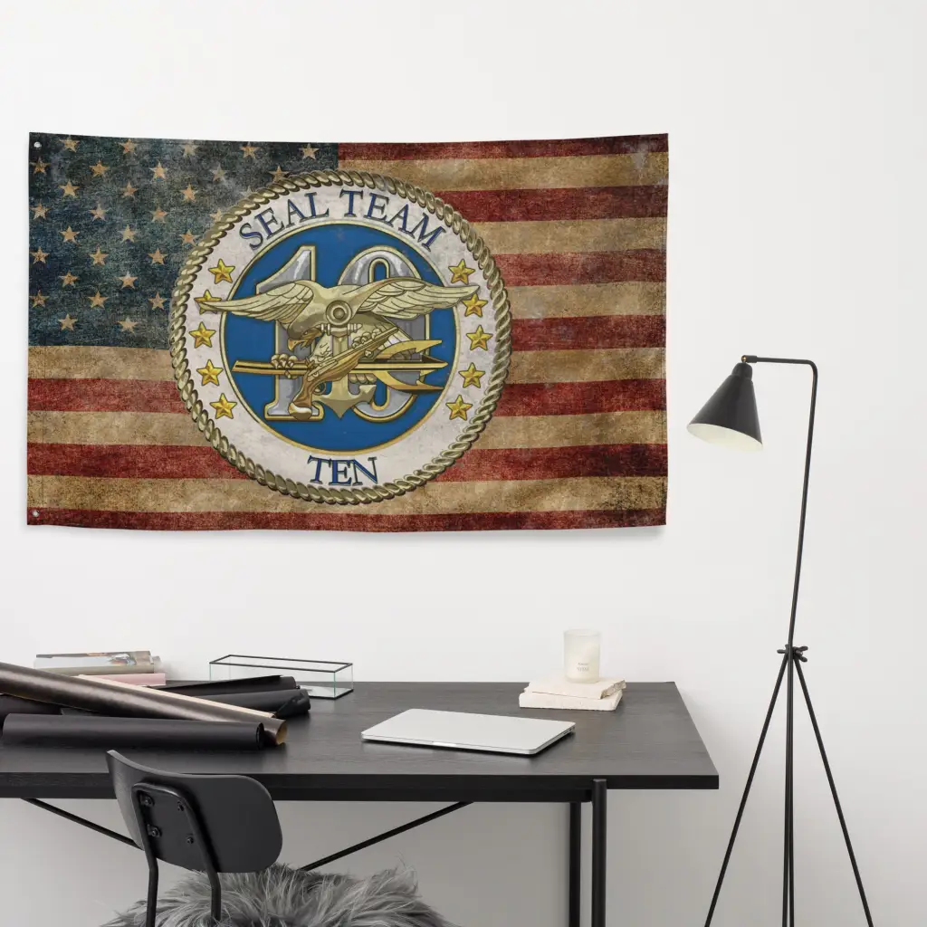 SEAL Team 10 Emblem Indoor Wall Flag - Image 4