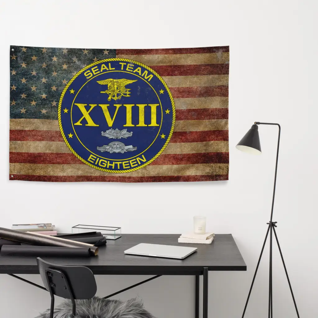 SEAL Team 18 Emblem Indoor Wall Flag - Image 4