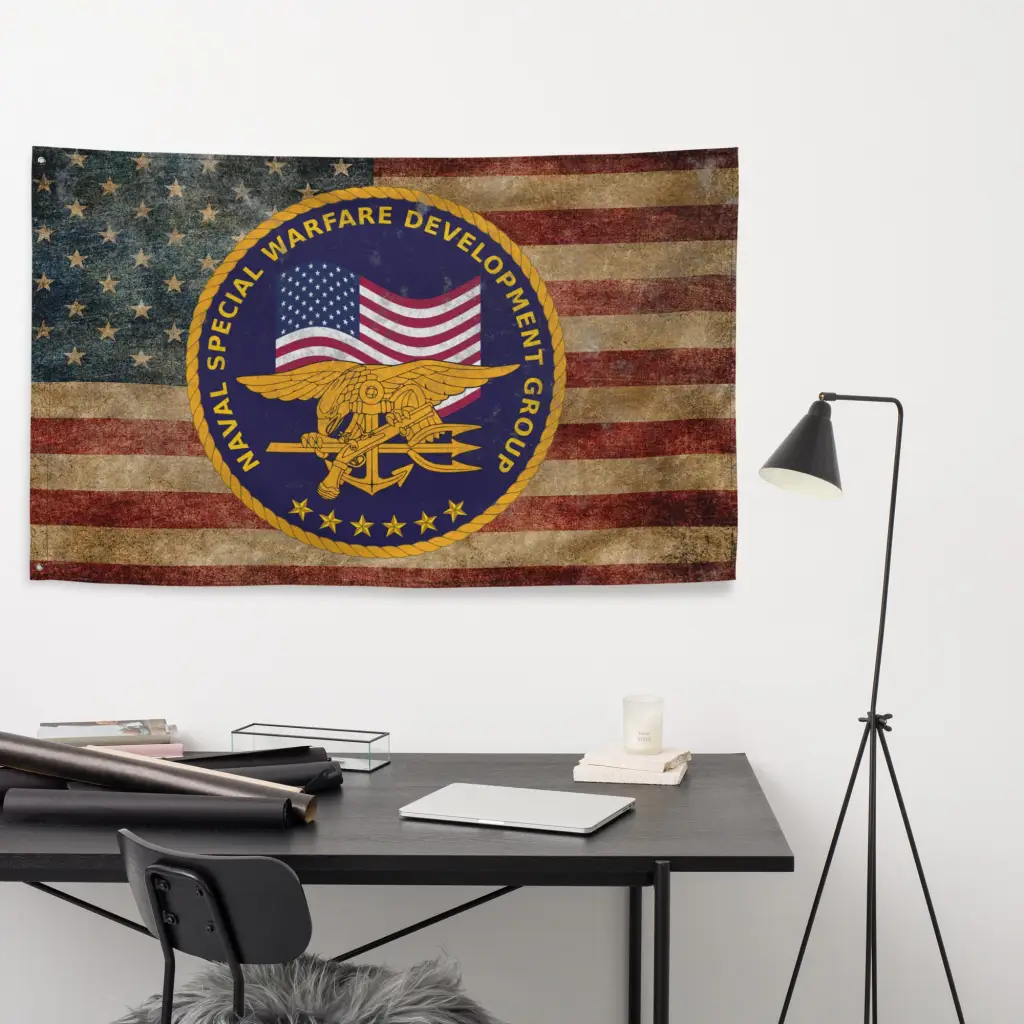 SEAL Team 6 DEVGRU Emblem Indoor Wall Flag - Image 4