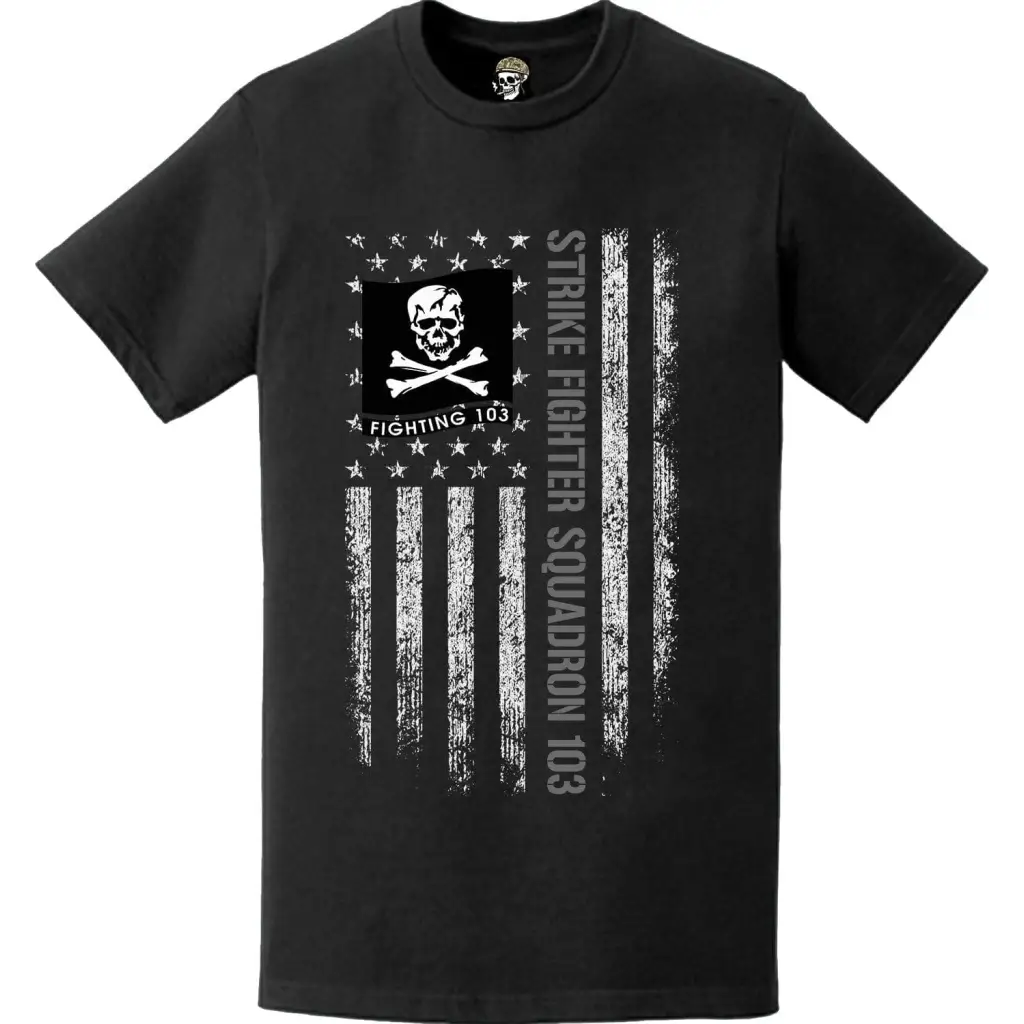 Strike Fighter Squadron 103 (VFA-103) American Flag T-Shirt