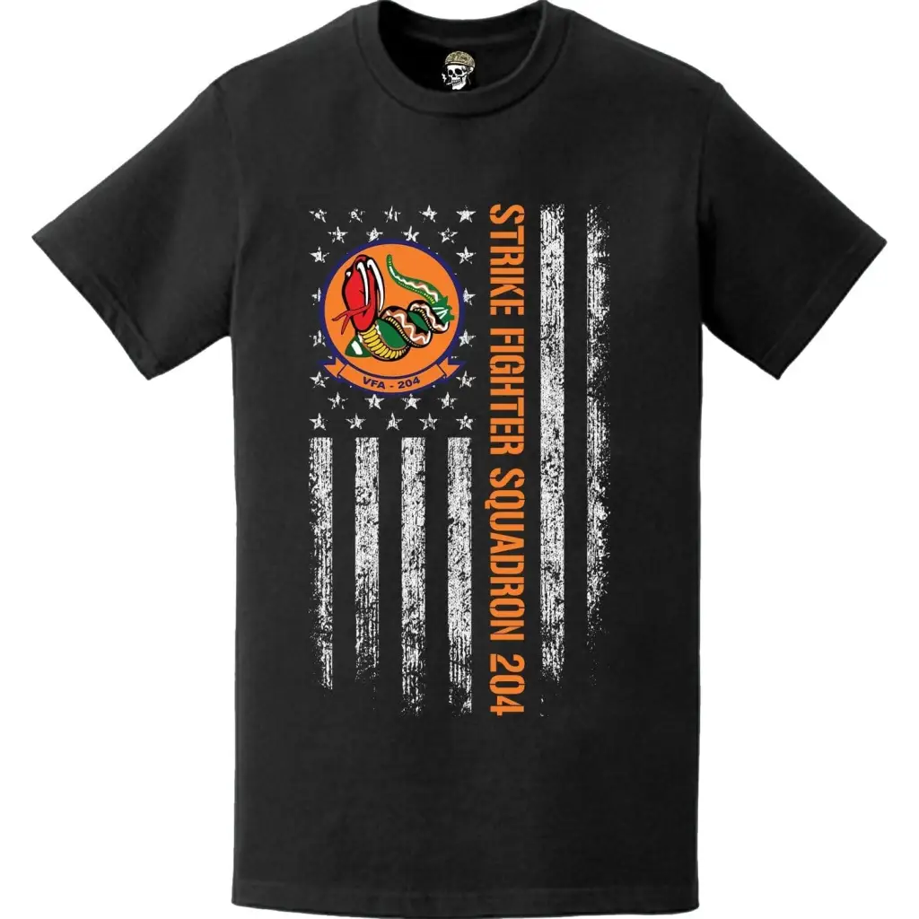 Strike Fighter Squadron 204 (VFA-204) American Flag T-Shirt