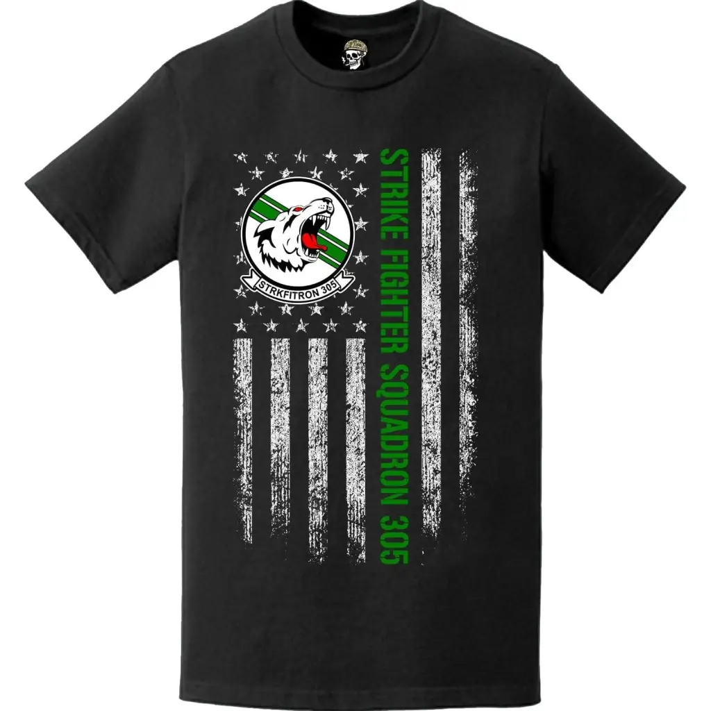 Strike Fighter Squadron 305 (VFA-305) American Flag T-Shirt