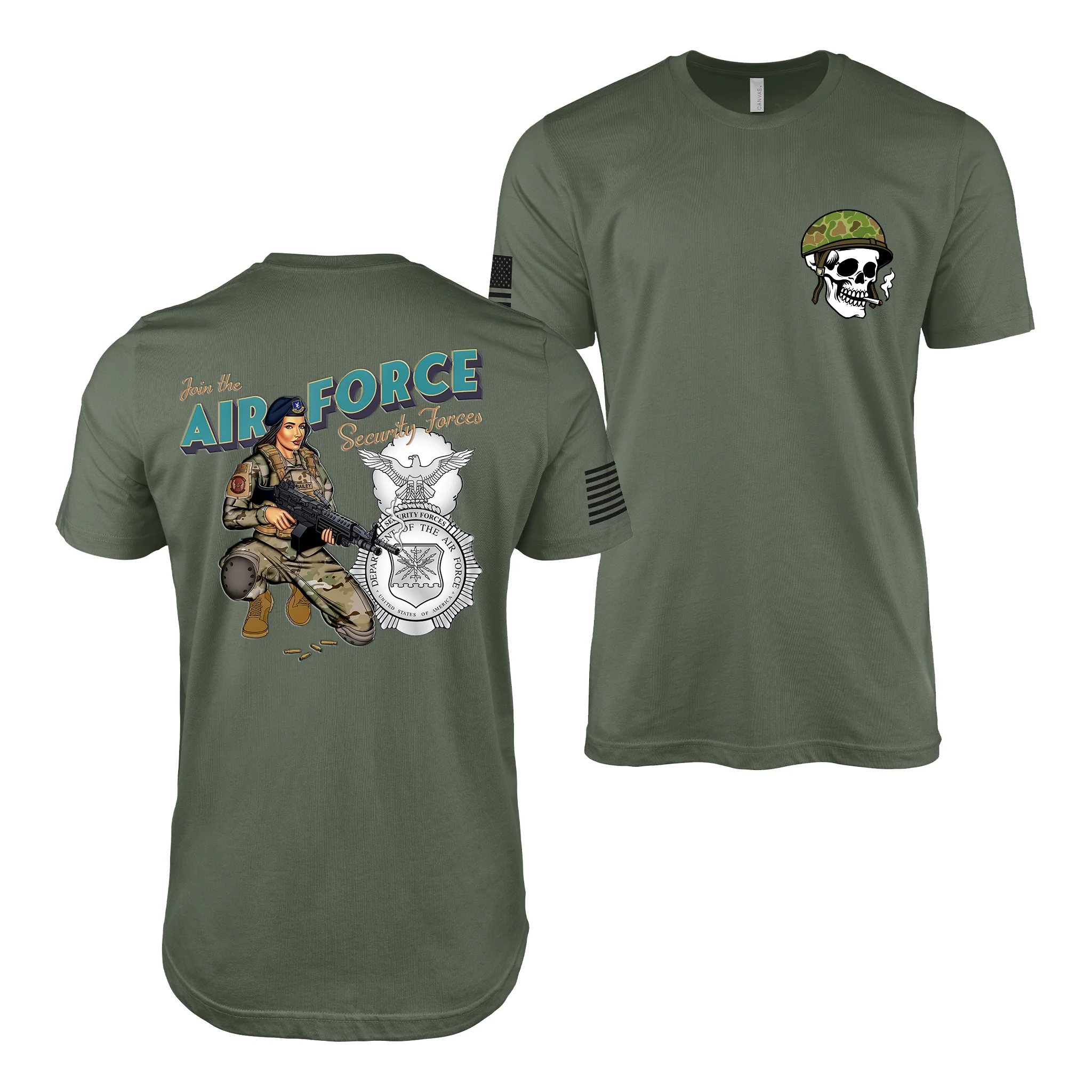 U.S. Air Force Security Forces Pin-Up Girl Bailey T-Shirt - Image 3