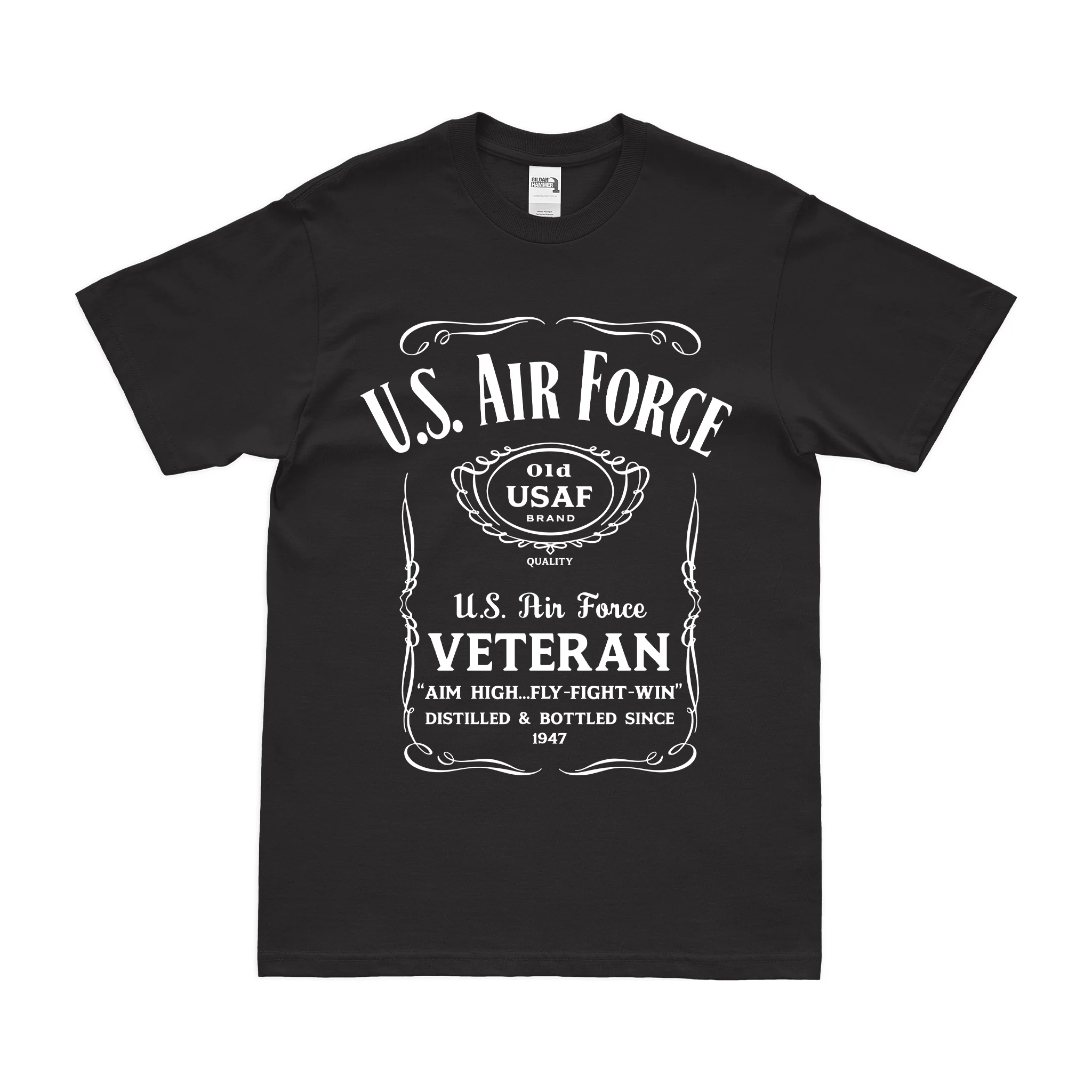 U.S. Air Force (USAF) Veteran Whiskey Label T-Shirt
