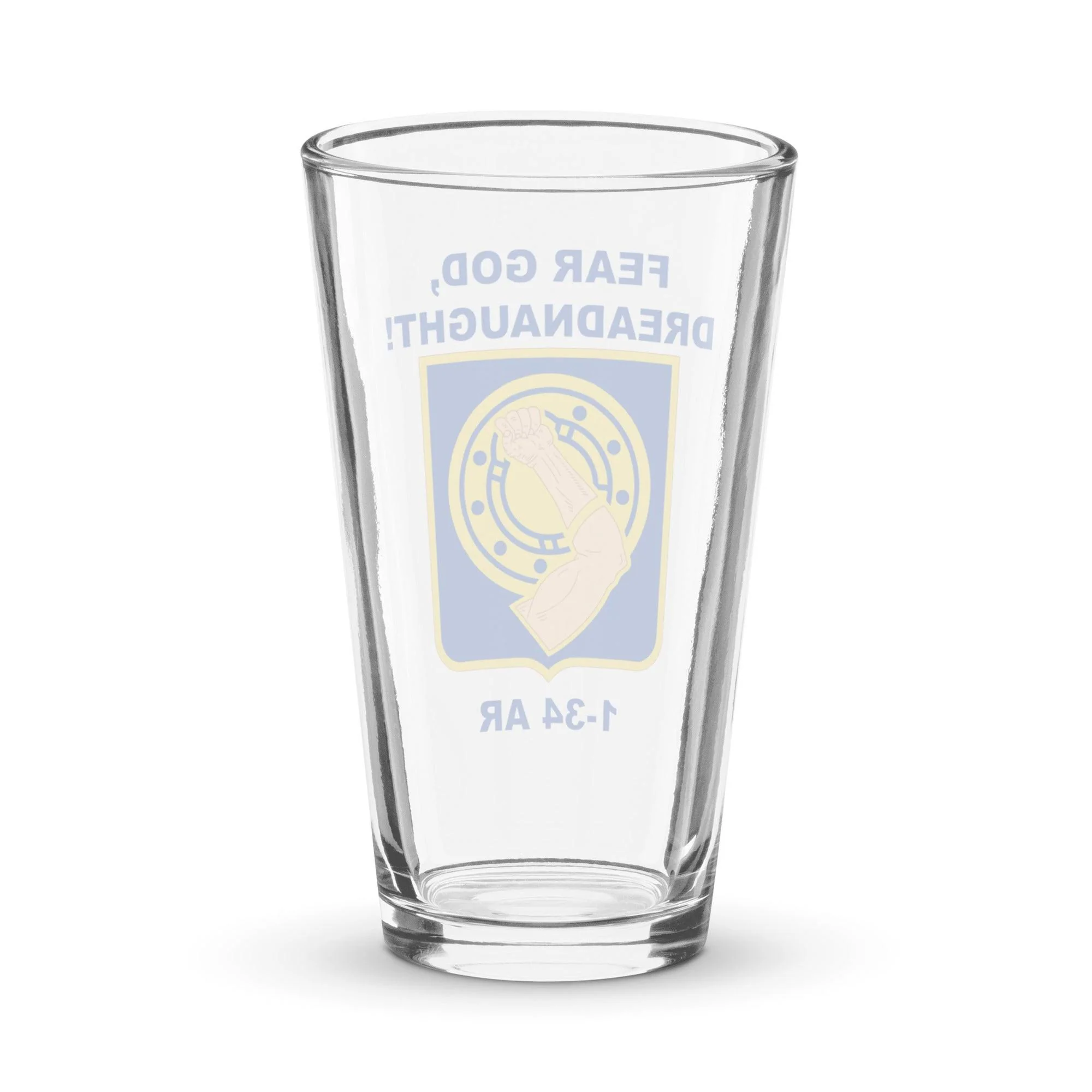 U.S. Army 1-34 Armor Regiment Beer Pint Glass - Image 2