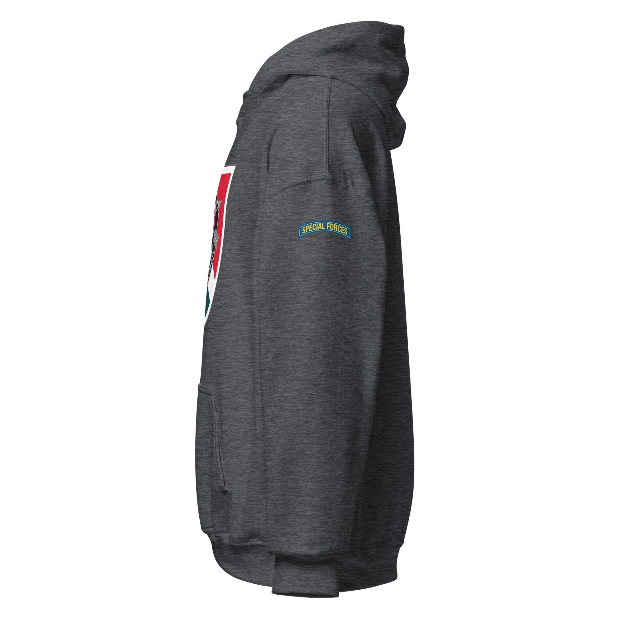 U.S. Army 11th Special Forces Group (11th SFG) Beret Flash Unisex Hoodie - Image 12