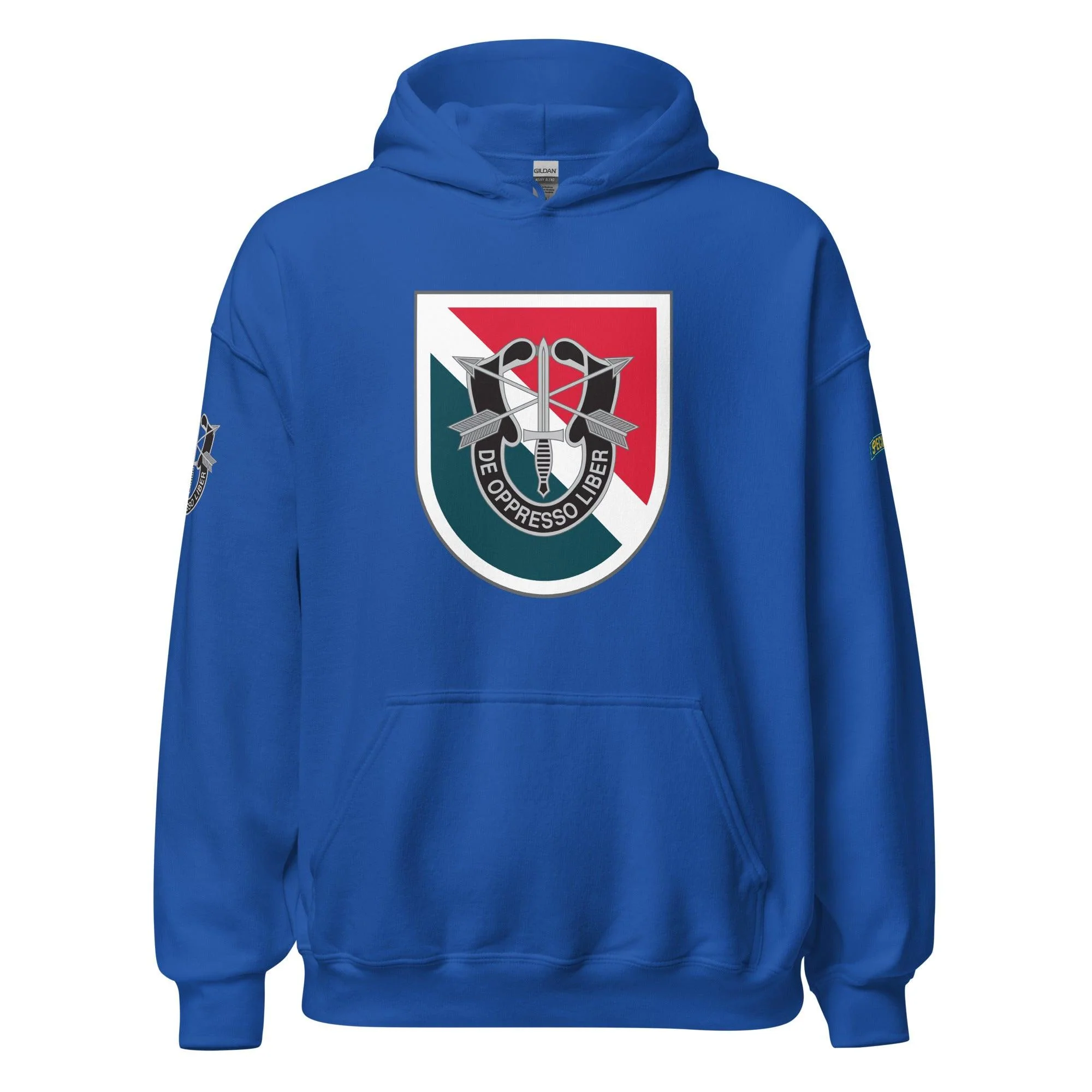 U.S. Army 11th Special Forces Group (11th SFG) Beret Flash Unisex Hoodie - Image 13