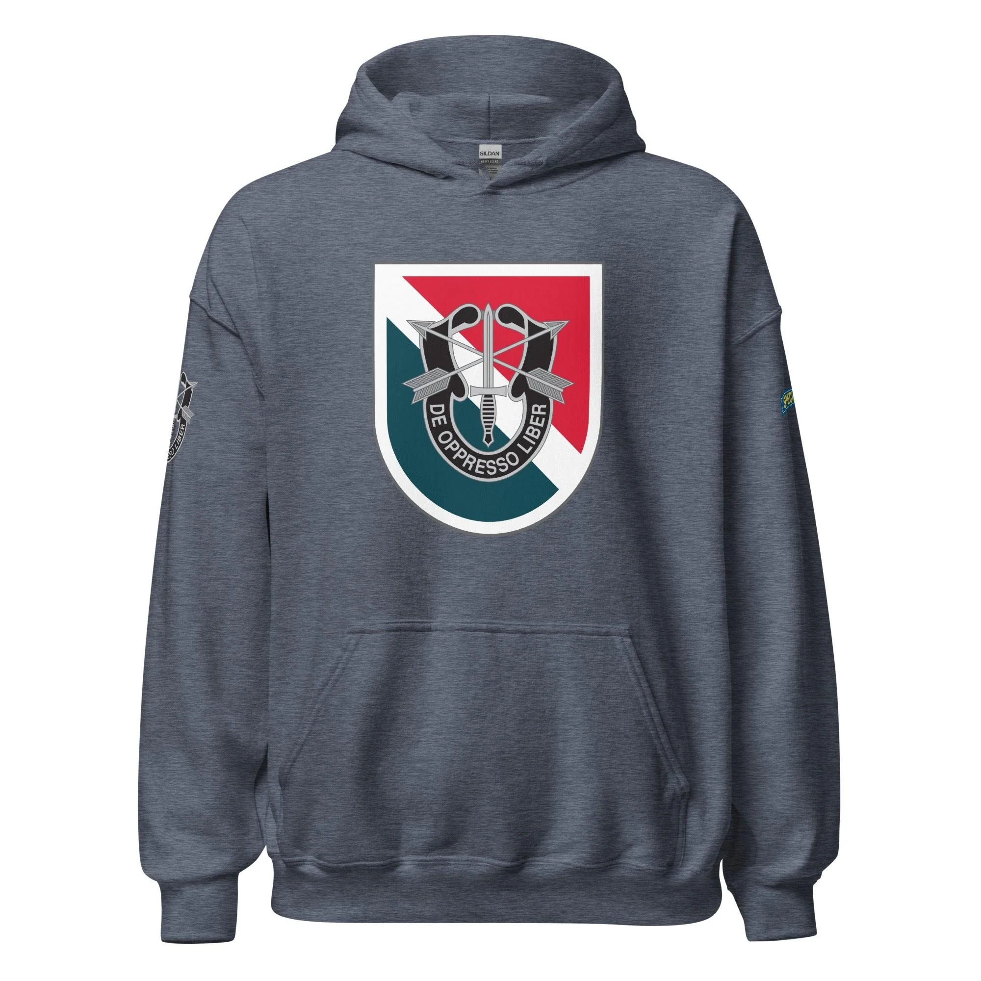 U.S. Army 11th Special Forces Group (11th SFG) Beret Flash Unisex Hoodie - Image 17