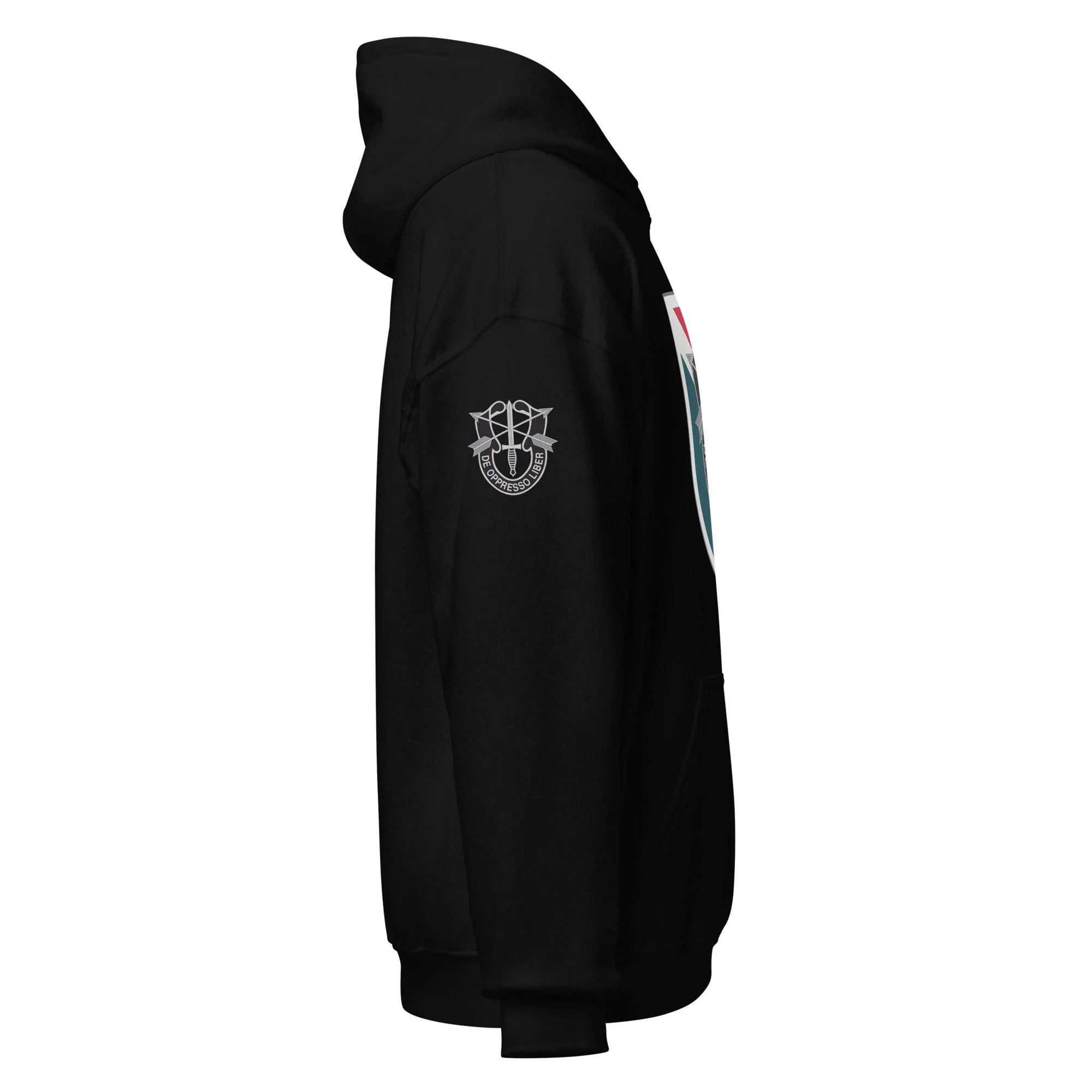 U.S. Army 11th Special Forces Group (11th SFG) Beret Flash Unisex Hoodie - Image 2