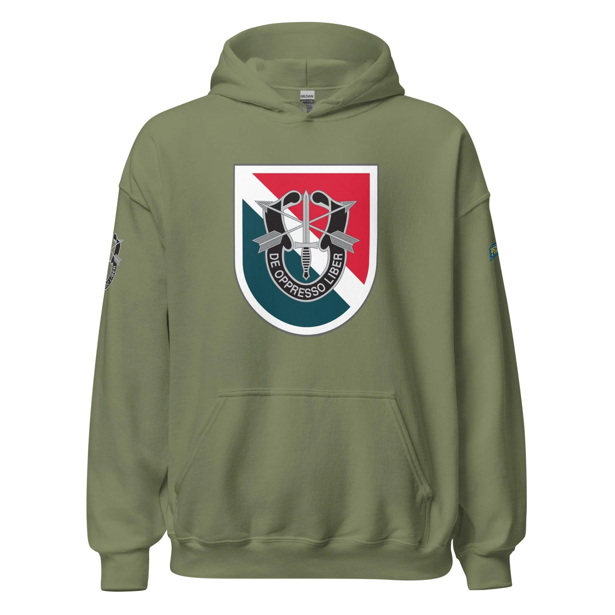 U.S. Army 11th Special Forces Group (11th SFG) Beret Flash Unisex Hoodie - Image 21