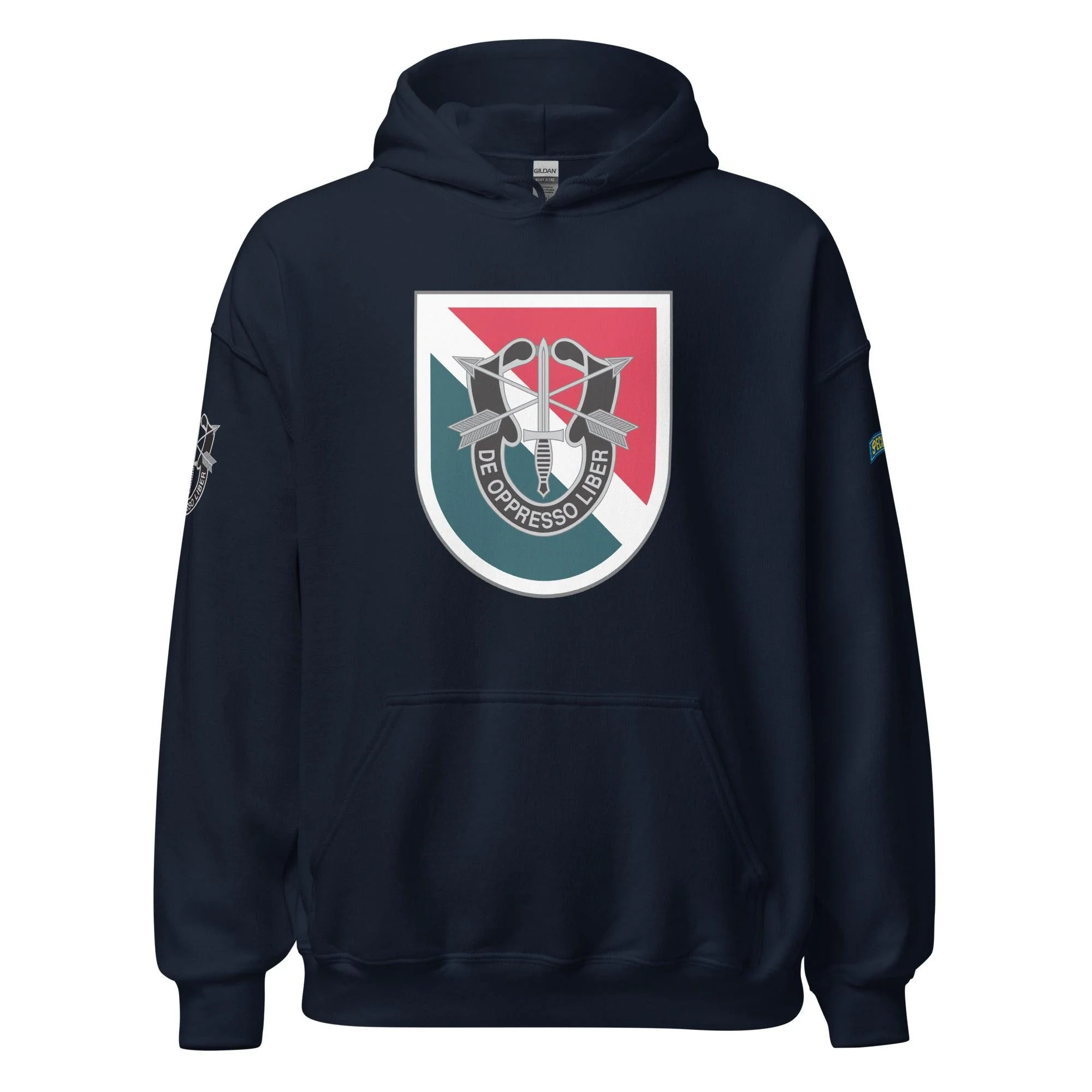 U.S. Army 11th Special Forces Group (11th SFG) Beret Flash Unisex Hoodie - Image 5